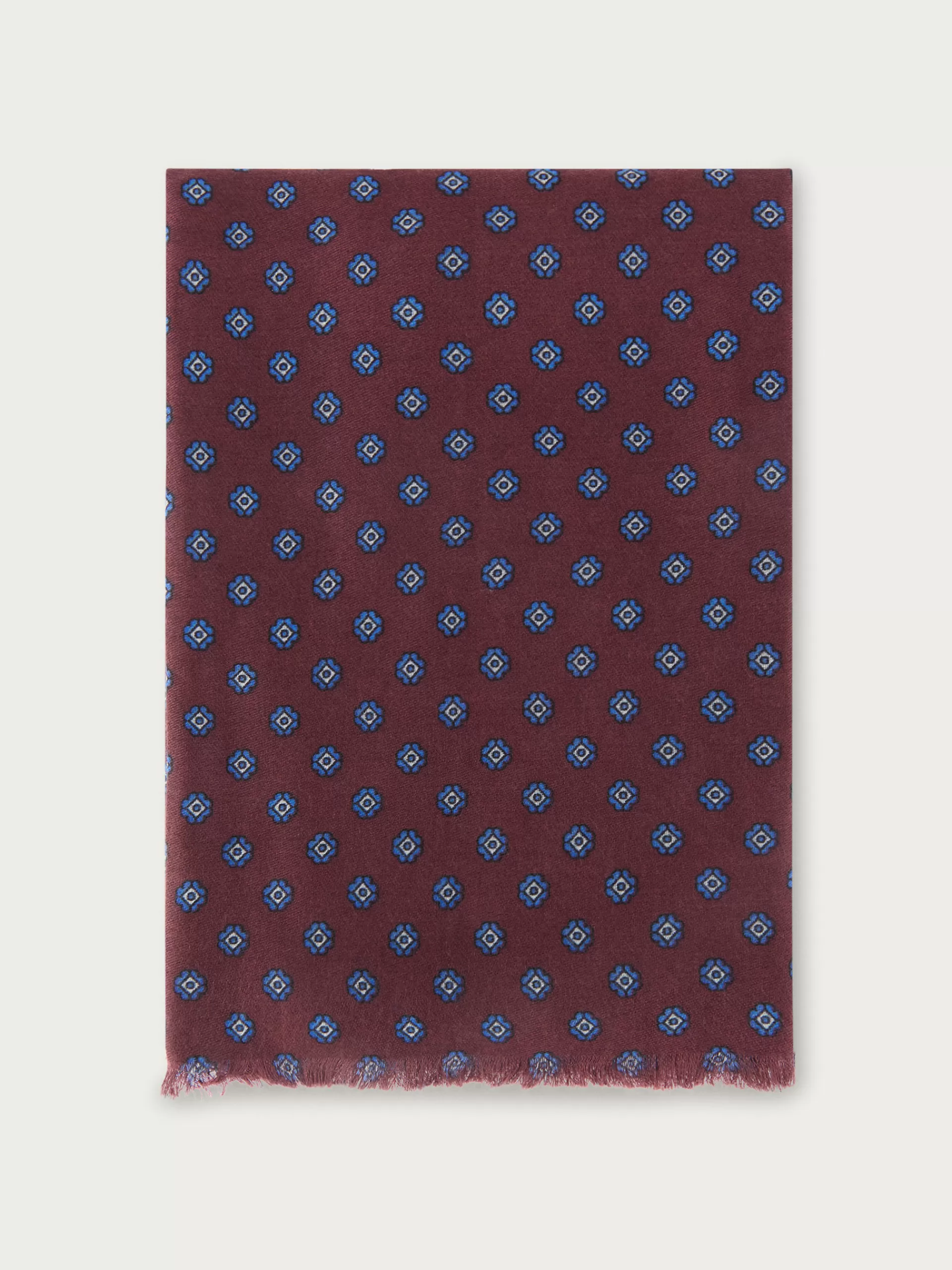 Écharpe en Soie Alvaro Moreno – Motif Élégant Bordeaux, Pièce Exclusive pour un Style Raffiné
