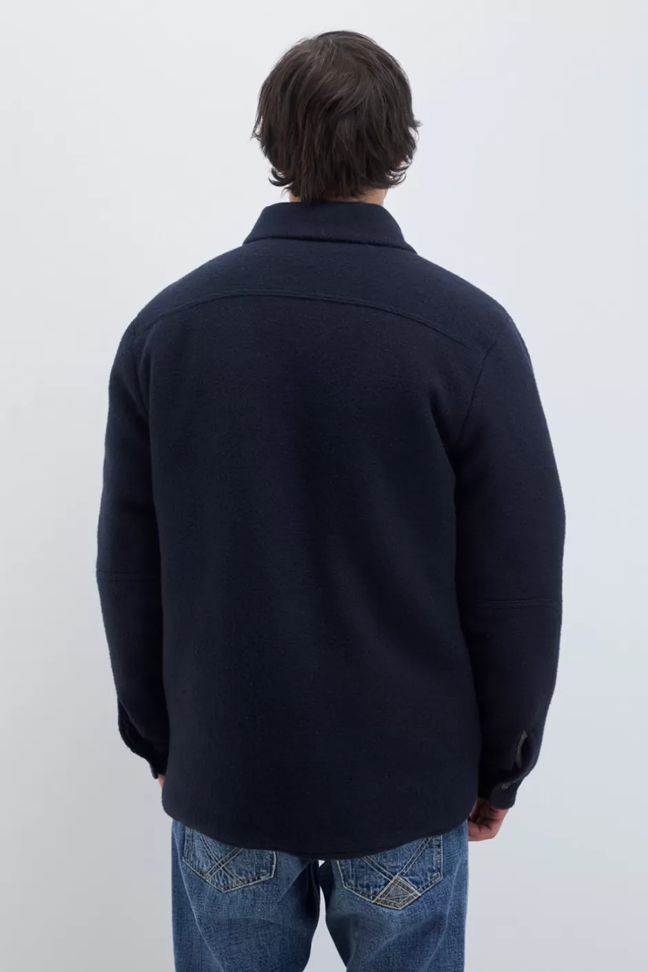 Veste décontractée Roy Rogers pour homme en mélton léger bleu marine - Coupe classique et résistant