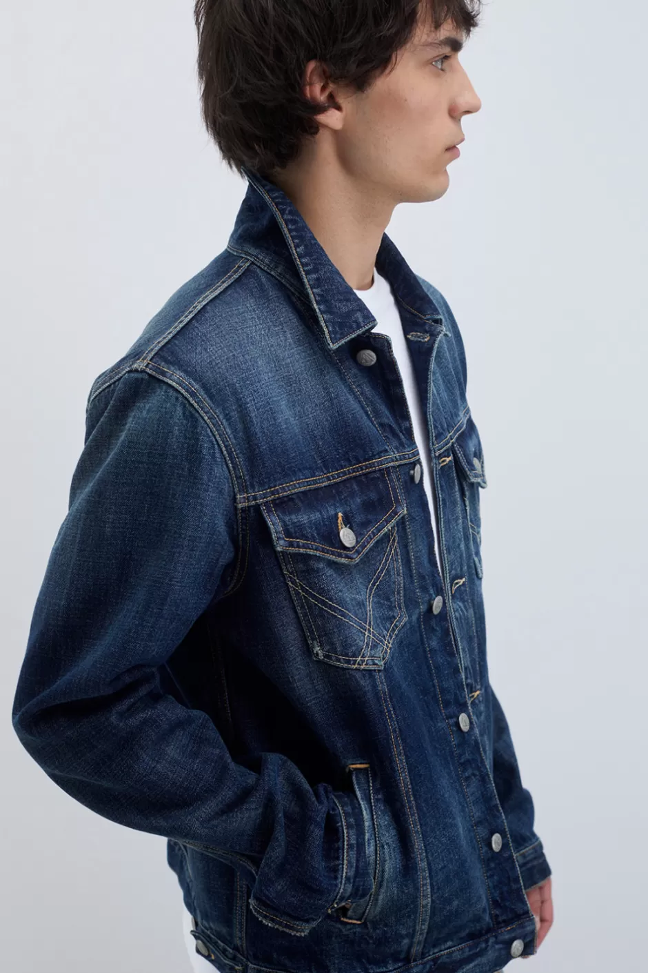 Veste Denim Roy Rogers pour Homme - Collection Stonhenge Redessinée, Style Minimaliste Intemporel