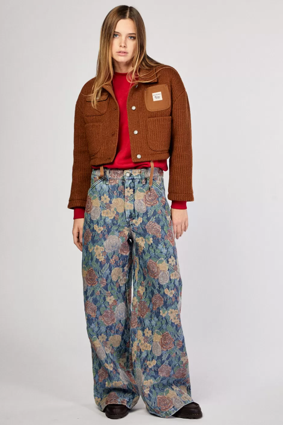 Veste courte travail unisexe Roy Rogers x Dave's NY - Laine douce automnale - Style urbain décontracté (Collection mixte automne-hiver)