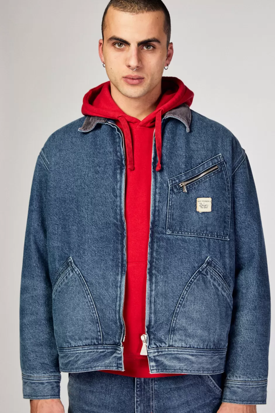 Veste de travail vintage en jean brut – Collaboration Roy Roger’s x Dave’s NY pour homme