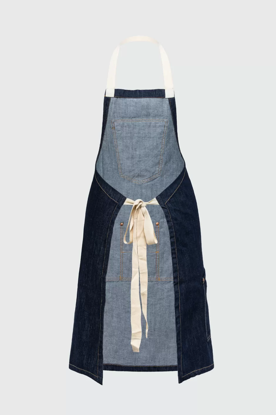 Tablier Denim Vintage Donna Roy Rogers - Finition Lavée Naturelle avec Détails Authentiques