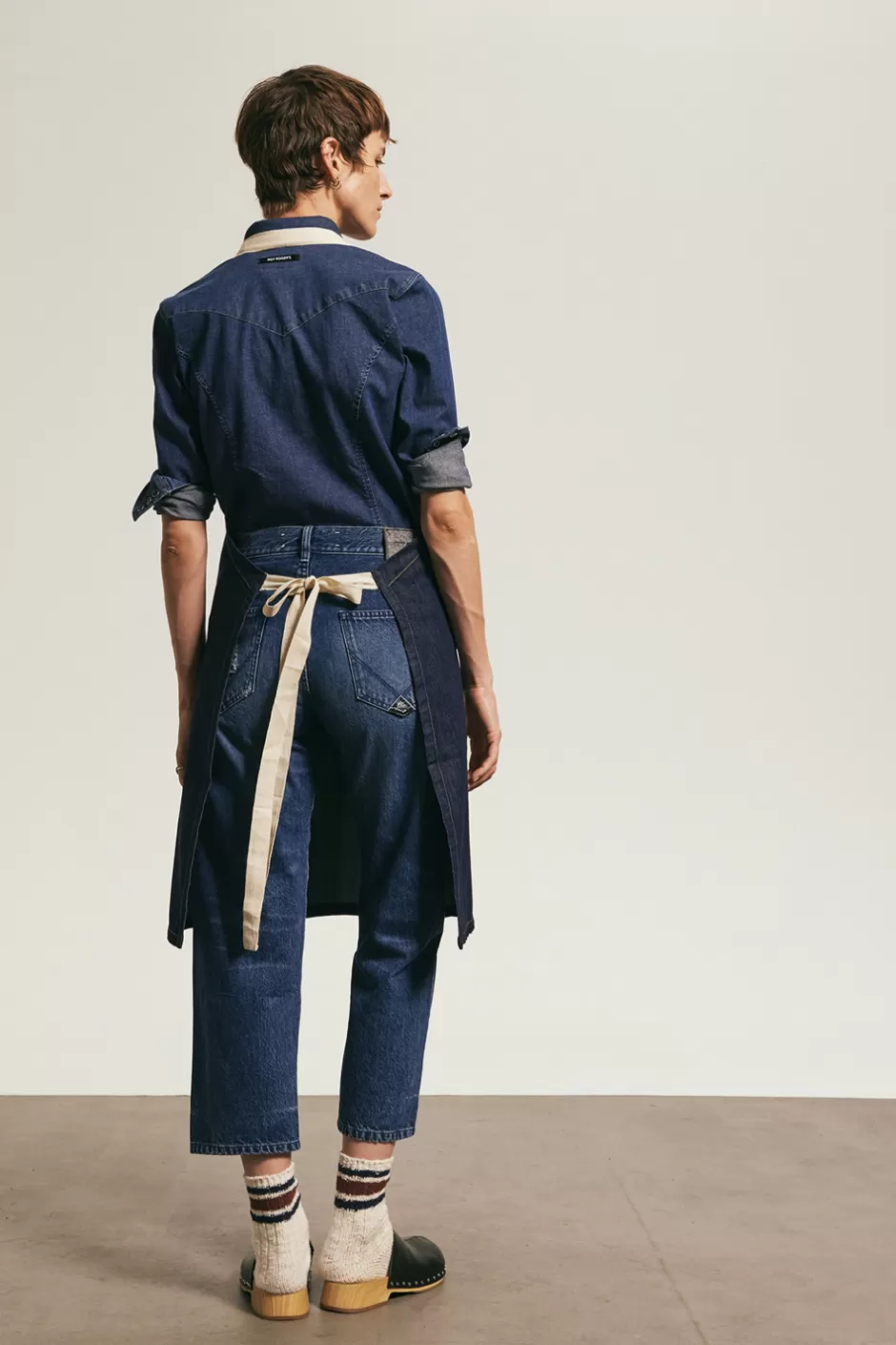 Tablier Denim Vintage Donna Roy Rogers - Finition Lavée Naturelle avec Détails Authentiques