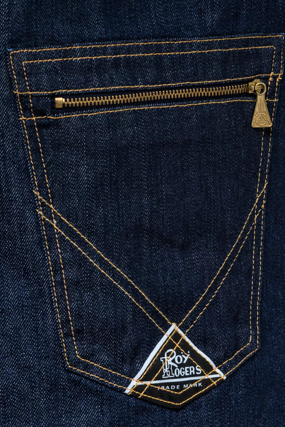 Tablier Denim Vintage Donna Roy Rogers - Finition Lavée Naturelle avec Détails Authentiques