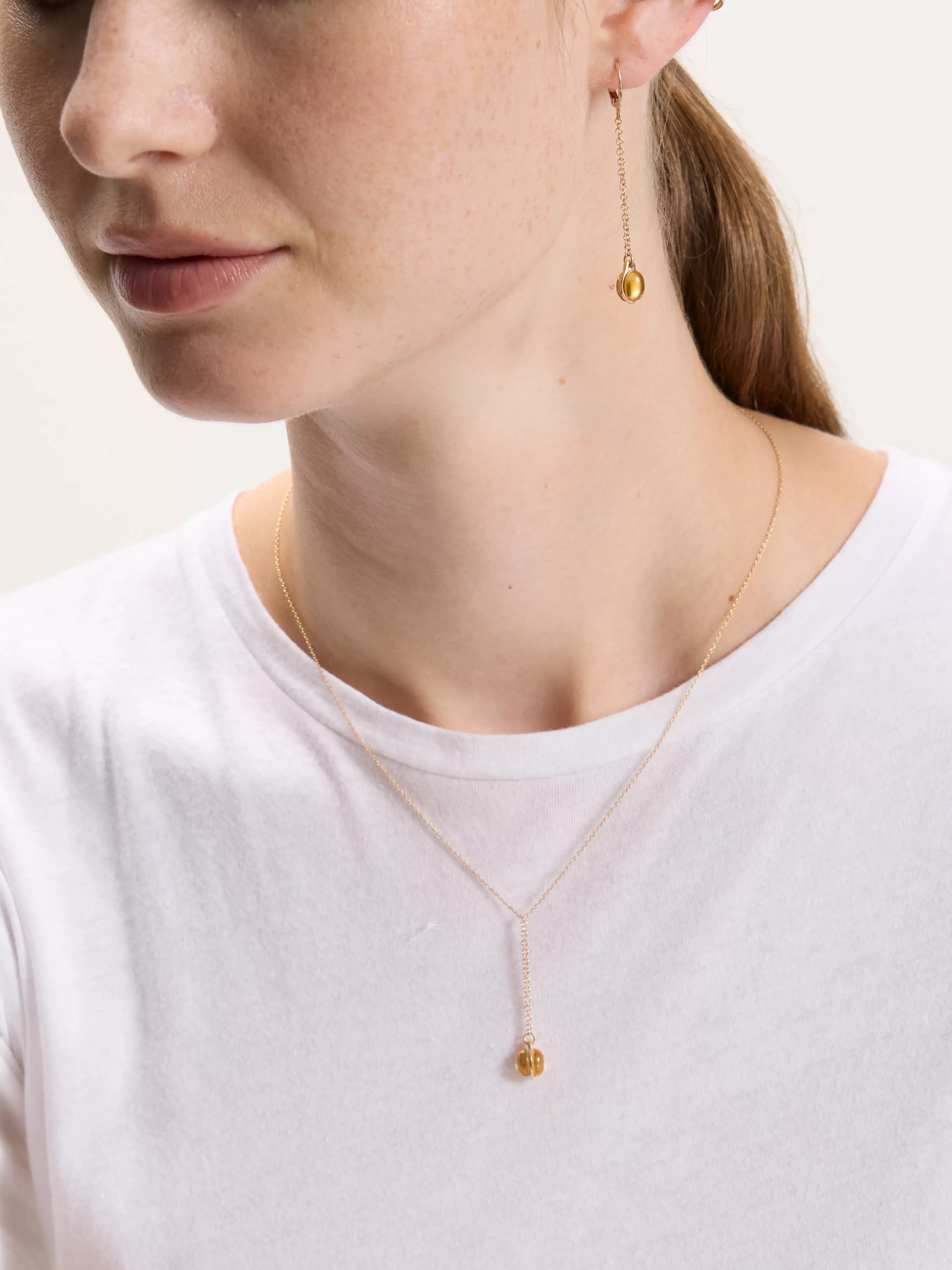 Collier Citrine Goutte Élégant - Promotion Éclair Helena Rohner | Pièce Unique en Quartz Naturel