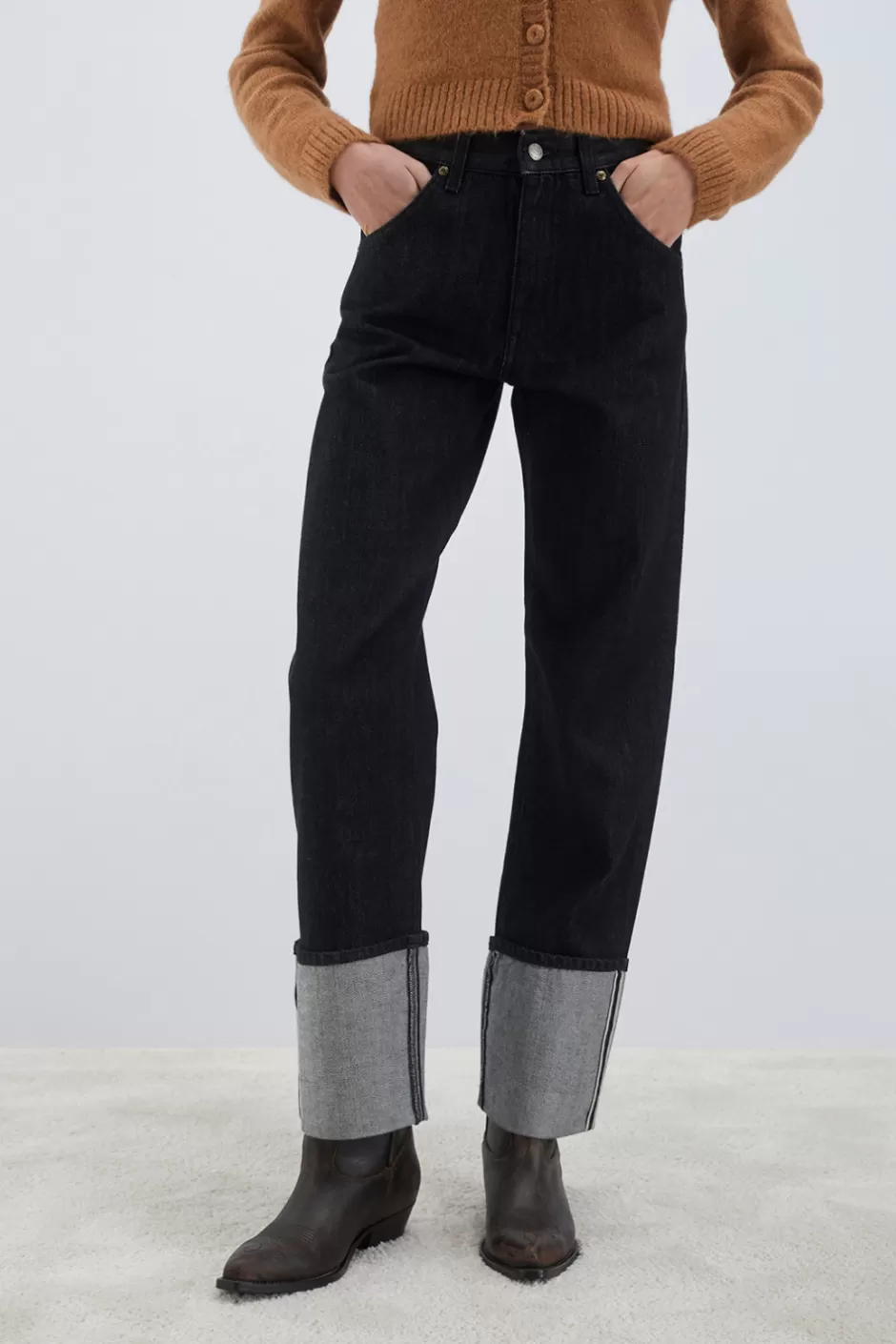 Denim Vintage Rogers by Donna Roy - Coupe Droit Élégant en Toile Selvedge Brut avec Lavage Rétro