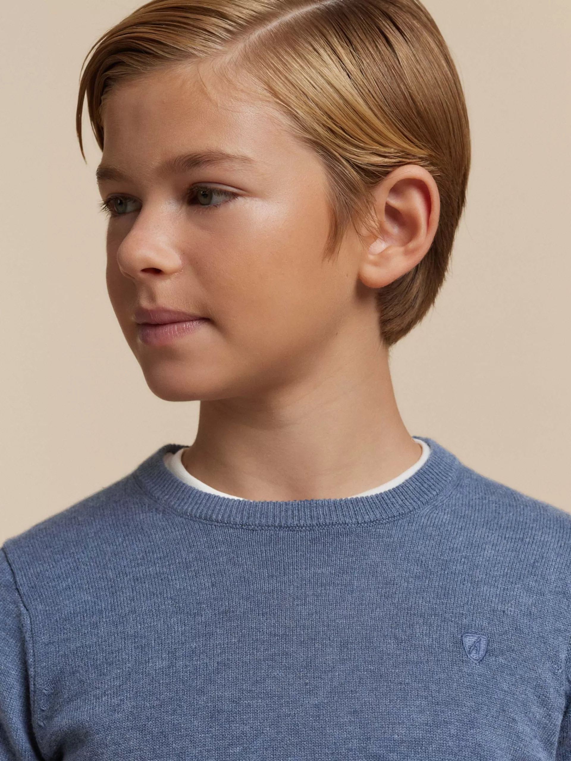 Maillot Décontracté Col Rond pour Enfants - Nouvelle Collection Bleu Alvaro Moreno