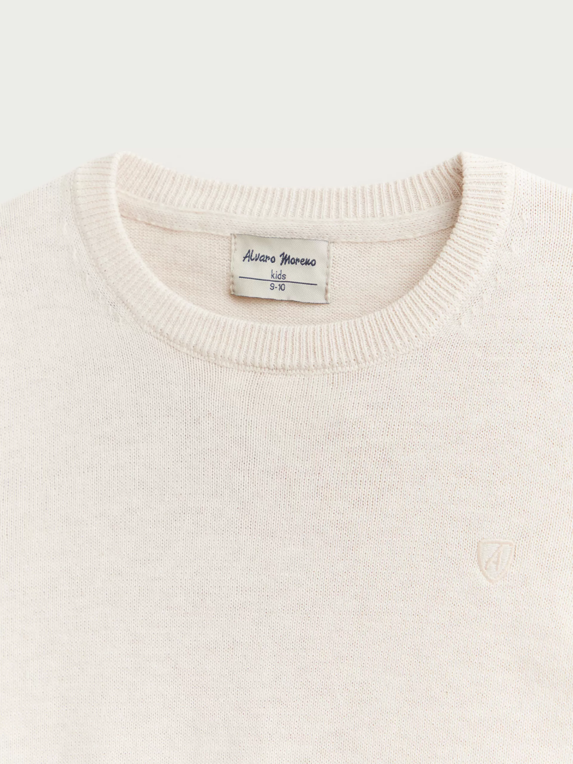 Alvaro Moreno - Sweat-Shirt Enfant Col Rond en Coton Écru - Mode Décontractée