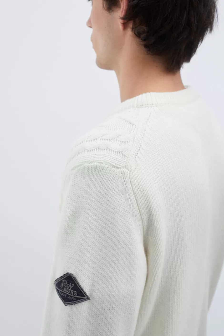 Pull homme col rond Roy Rogers en laine et cachemire - Style pêcheur intemporel