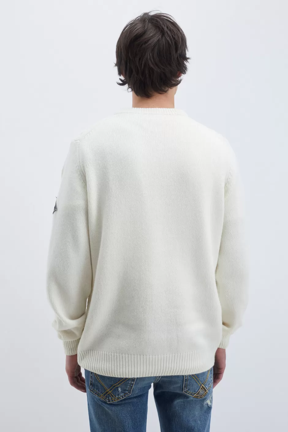 Pull homme col rond Roy Rogers en laine et cachemire - Style pêcheur intemporel