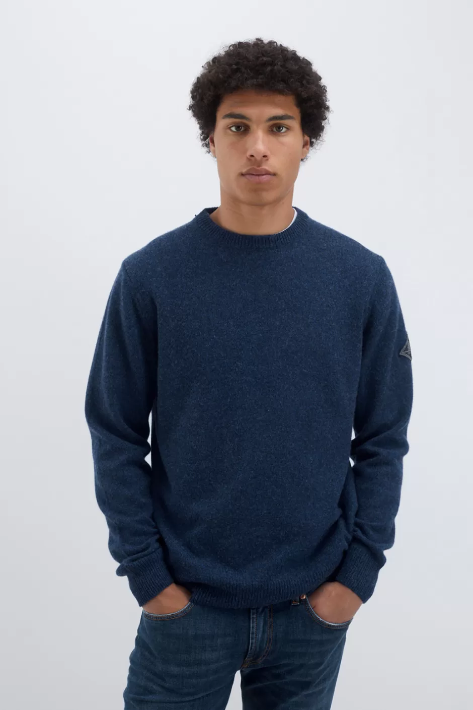 Pull Homme Roy Rogers en Mélange Laine-Cachemire - Col Rond Modèle Muline