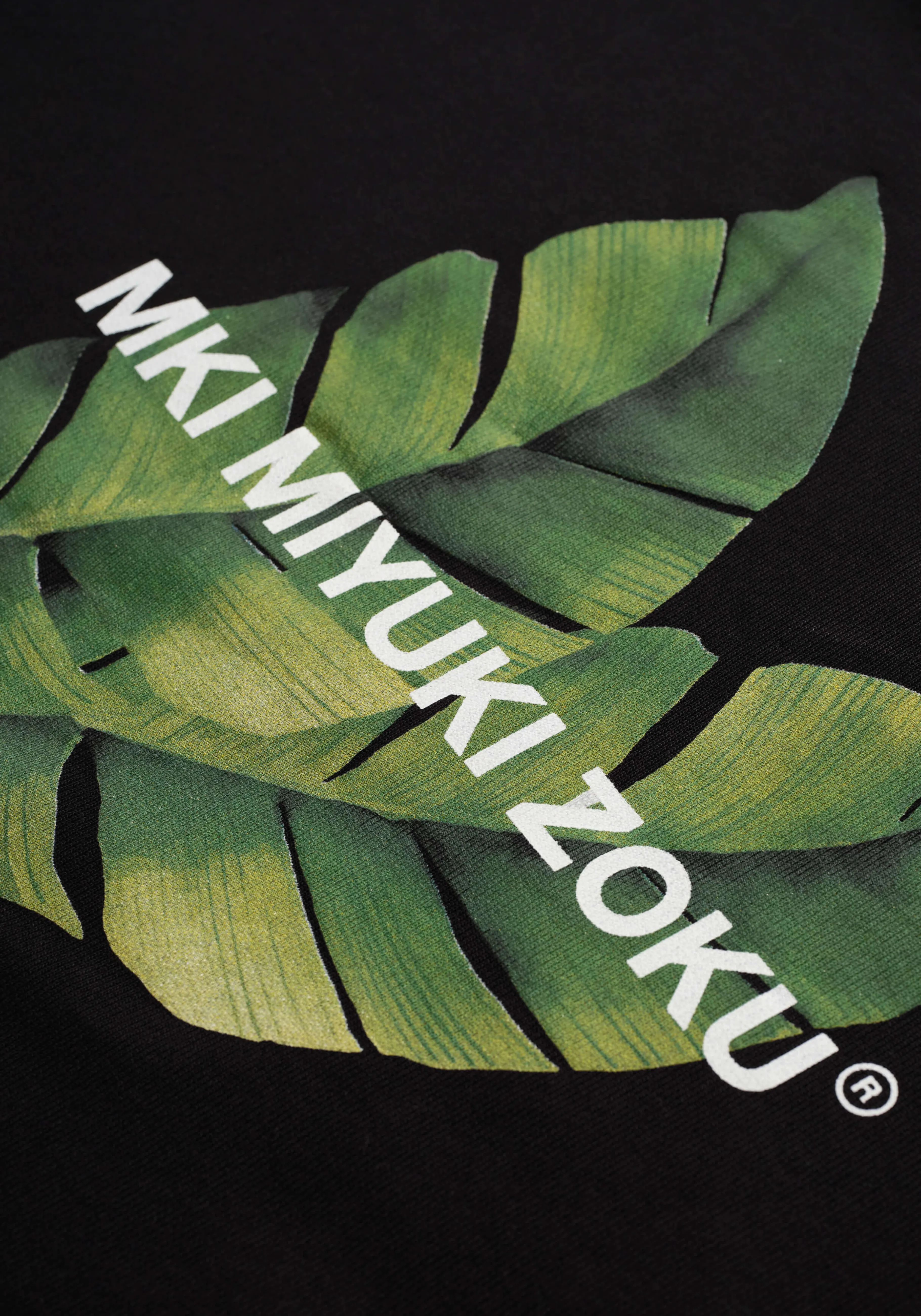 Sweat-shirt à col rond motif feuille - Collection printanière MKI x Miyuki Zoku (Hauts décontractés)