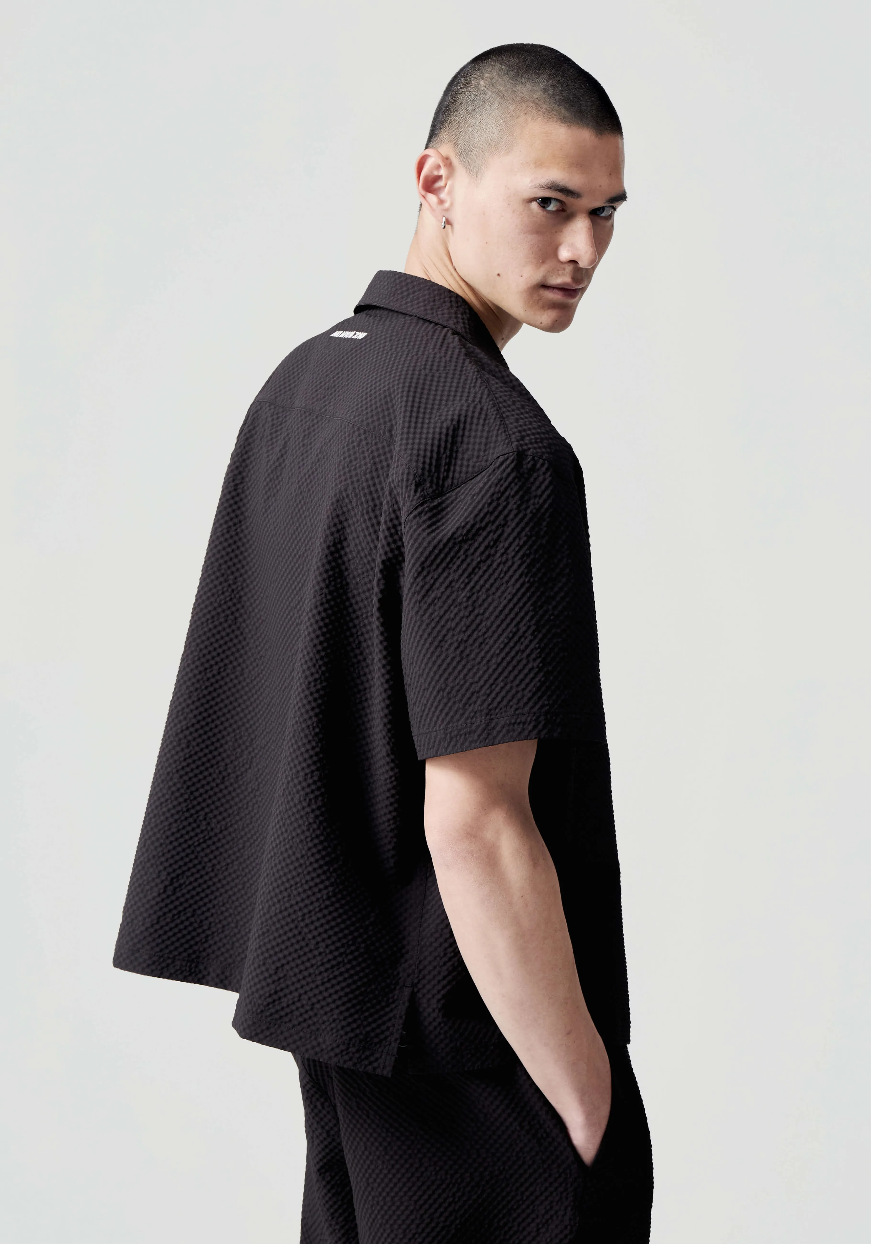 MKI - Chemise d'été Miyuki Zoku en Seersucker - Légère et Respirante pour Voyages - Style Décontracté Élégant