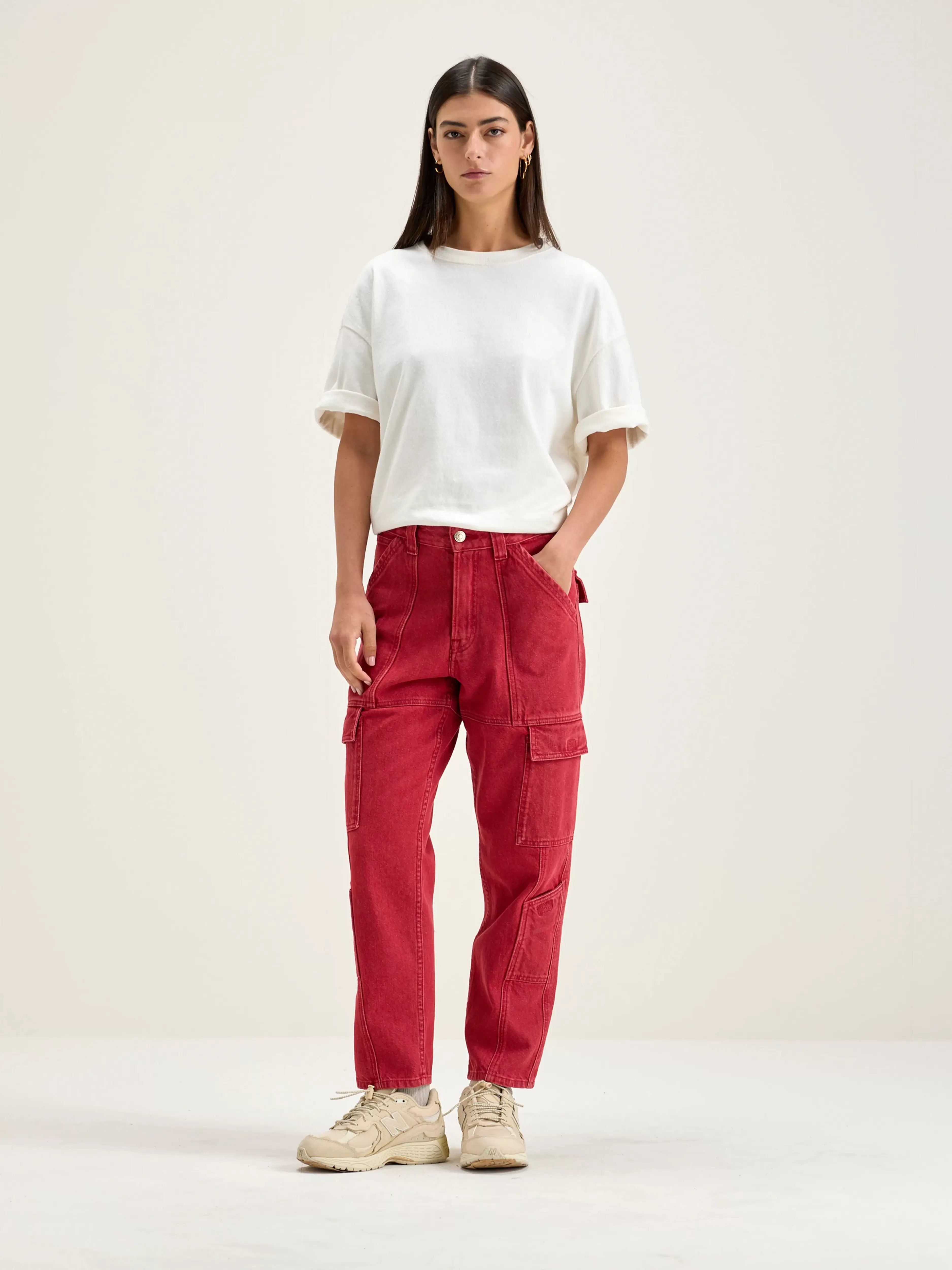 Bellerose - Pantalon Cargo Pandora Style Urbain avec Poches Utilitaires | Collection Denim Confort Moderne