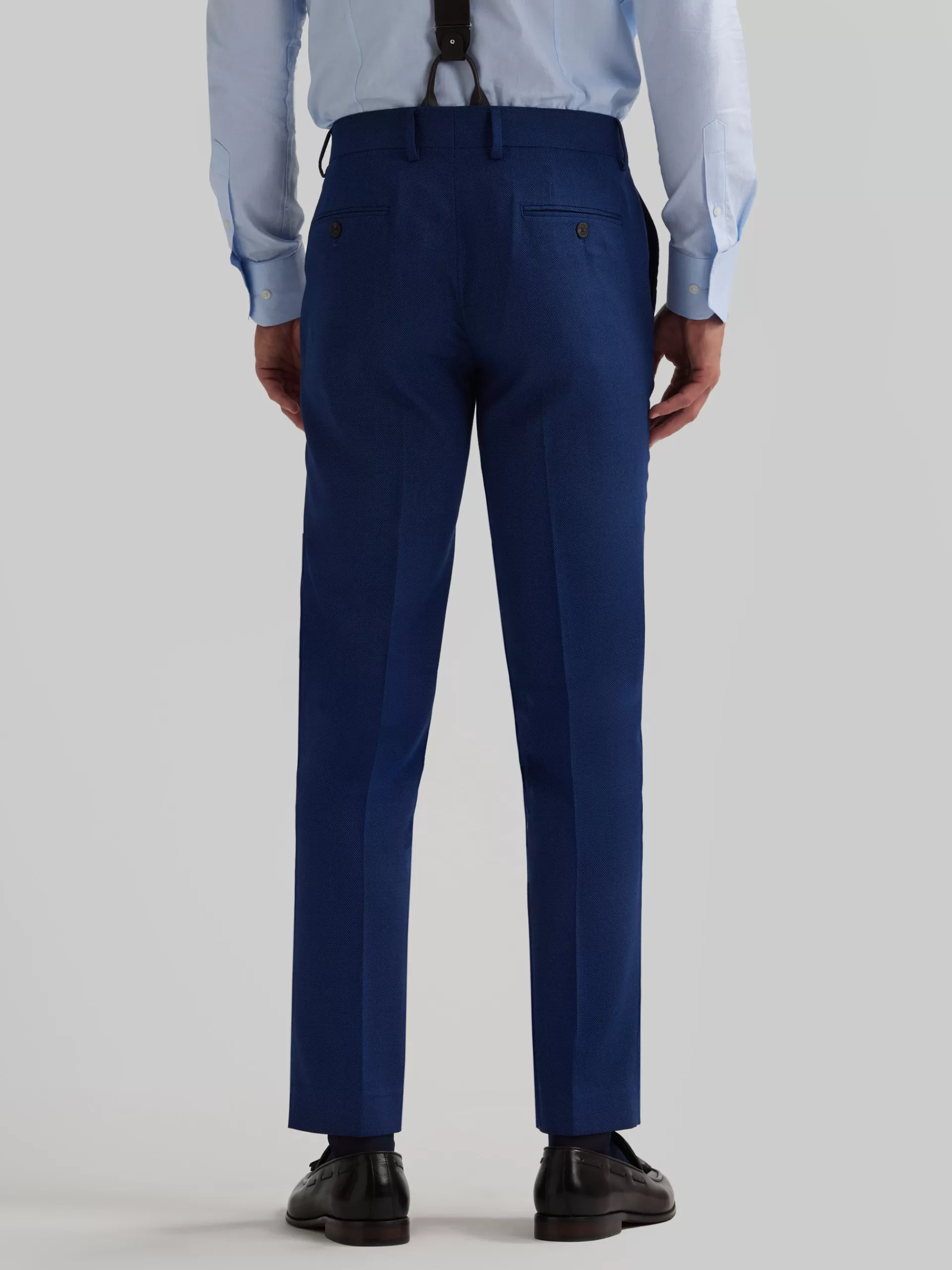 Pantalon Alvaro Moreno en tissu birdseye délavé - Bleu nuit en promotion