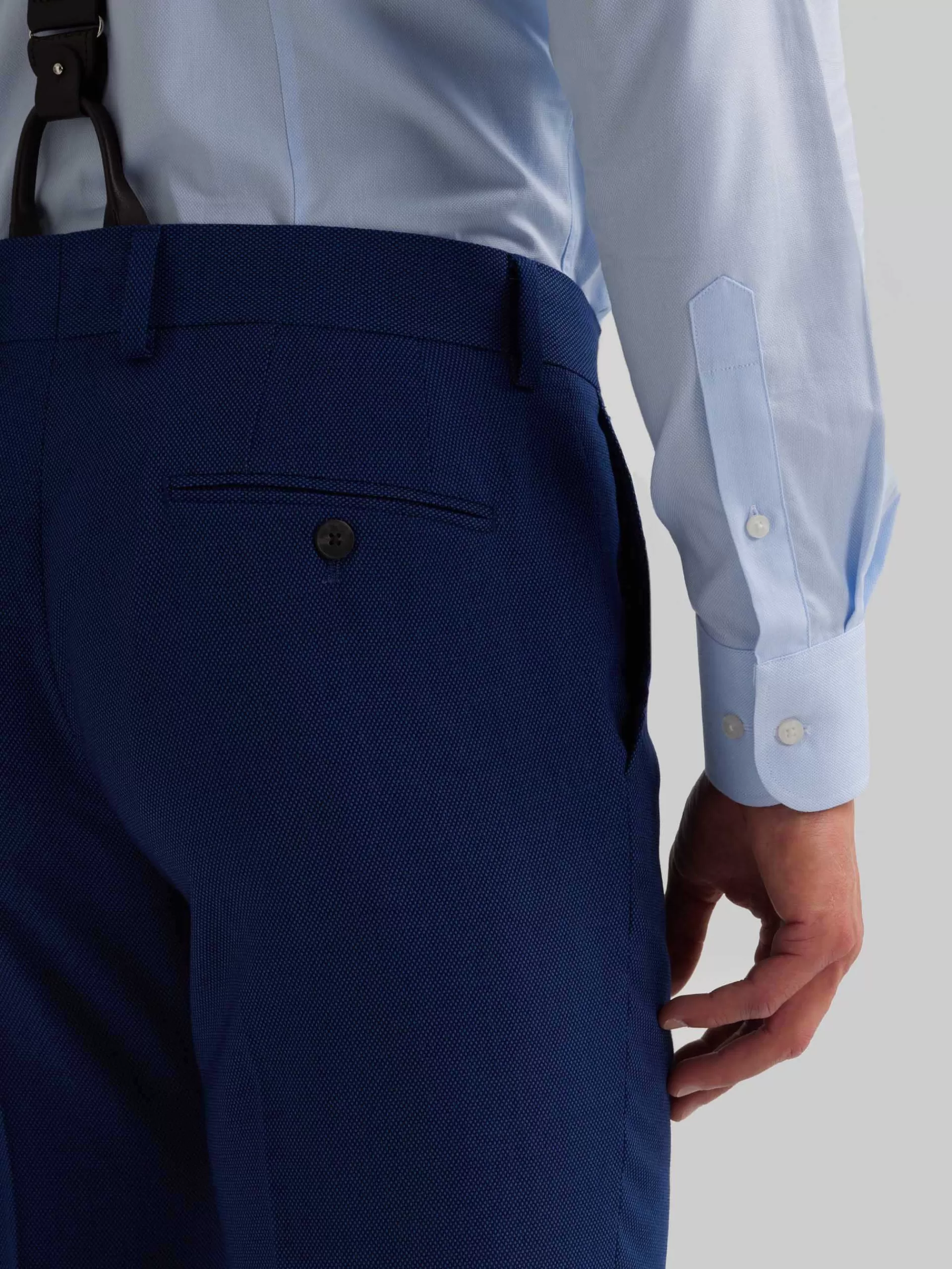 Pantalon Alvaro Moreno en tissu birdseye délavé - Bleu nuit en promotion