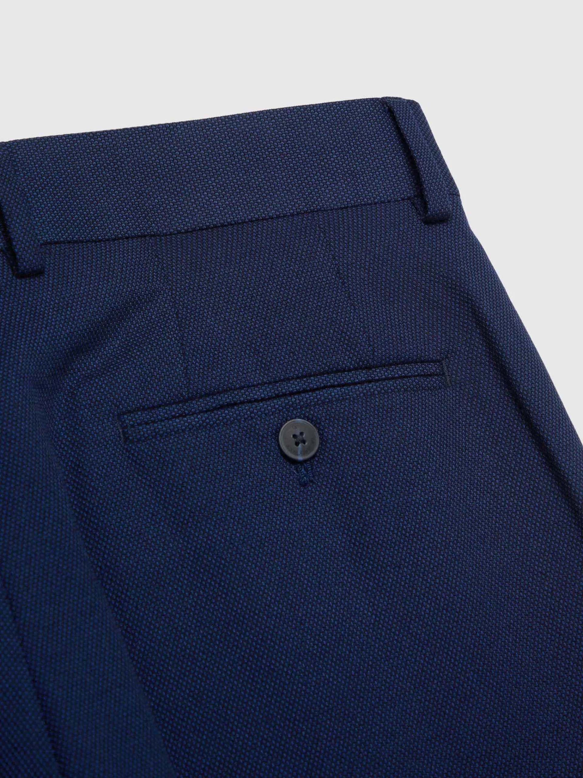 Pantalon Alvaro Moreno - Tissu Birdseye Bleu Marine en Promo
