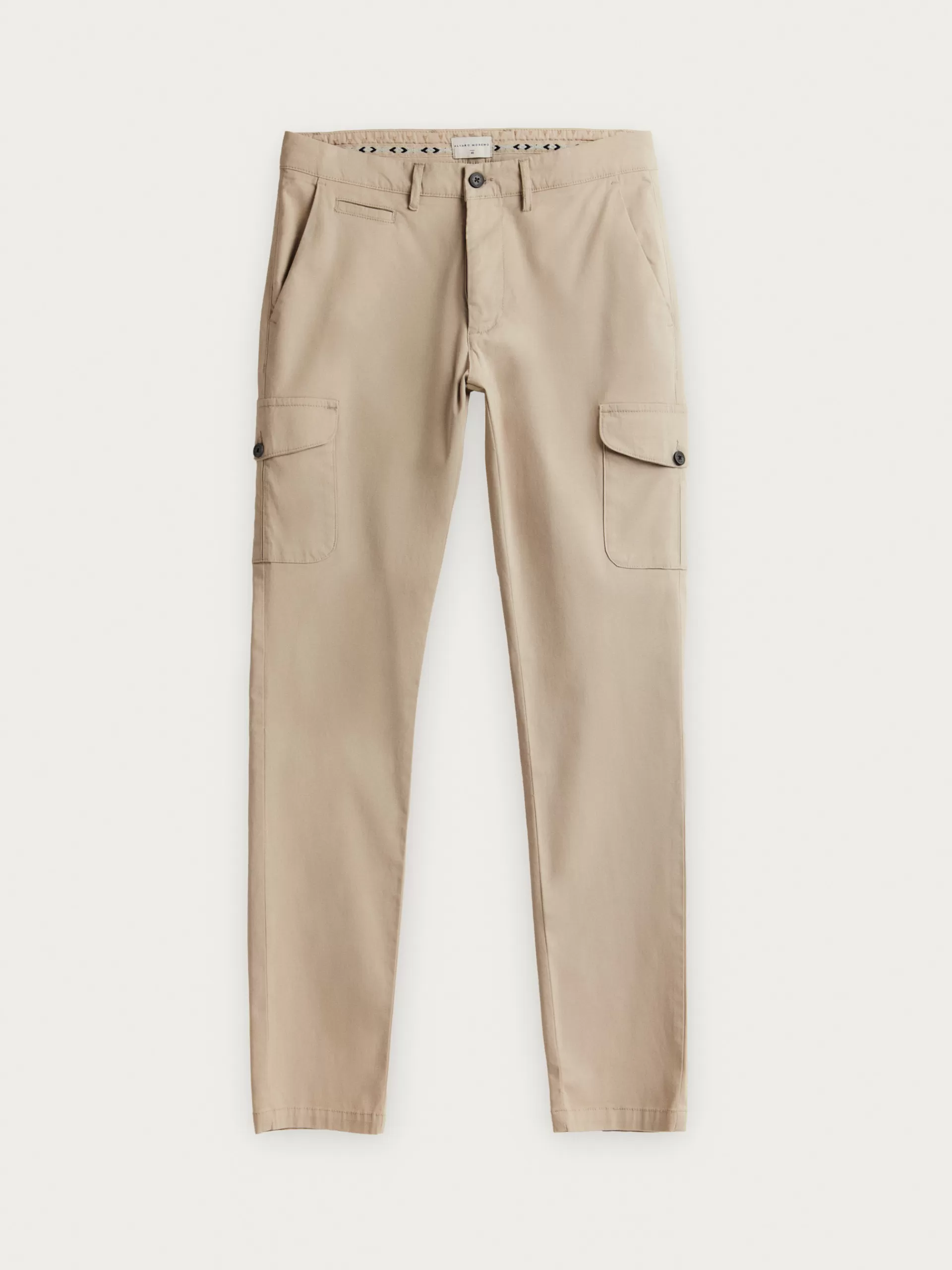 Pantalon Slim Buffalo Alvaro Moreno - Jean Taille Haute Élégant en Toile Beige Détails Tendance, Coupe Confortable pour un Look Urbain Moderne