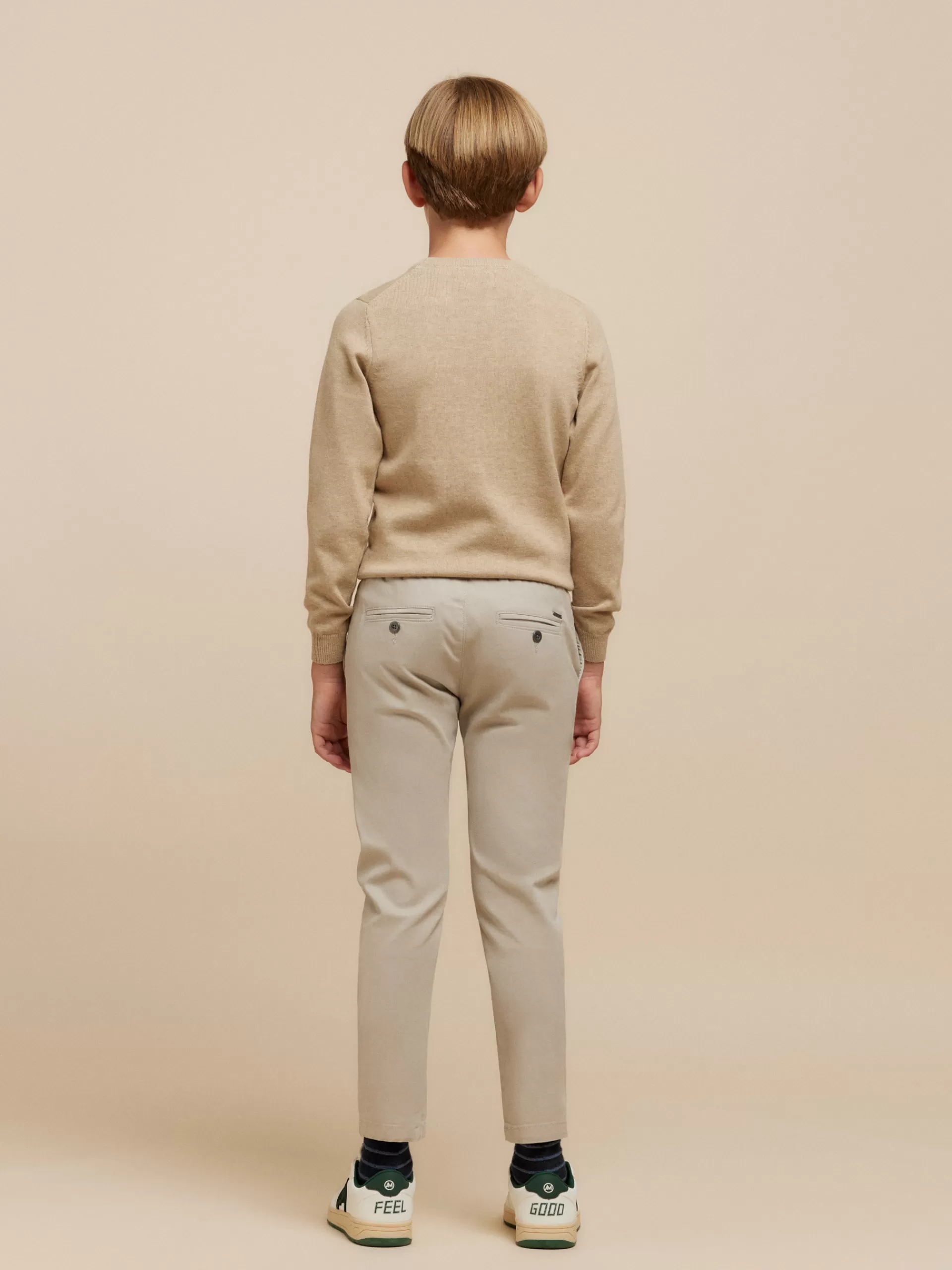Pantalon garçon Dalton - Coupe décontractée gris pierre par Alvaro Moreno Junior 

(：，