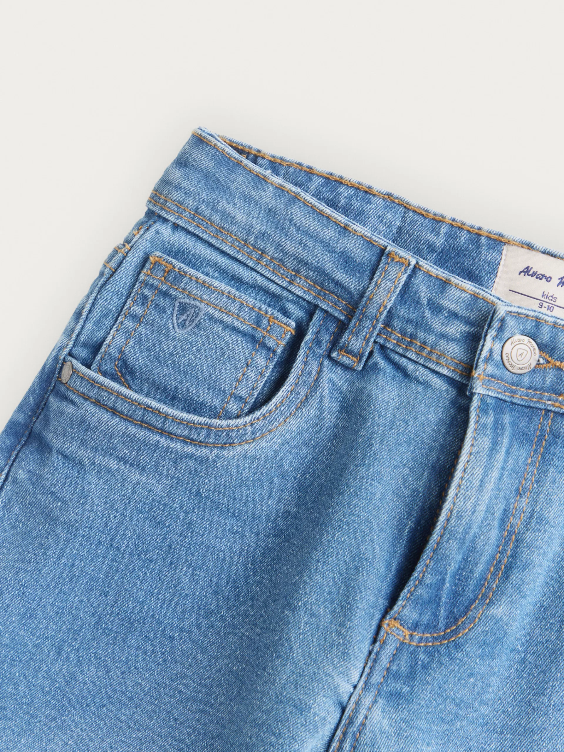 Pantalon jeans Alvaro Moreno pour enfants - Bleu denim résistant avec coutures contrastées - Collection urbaine junior