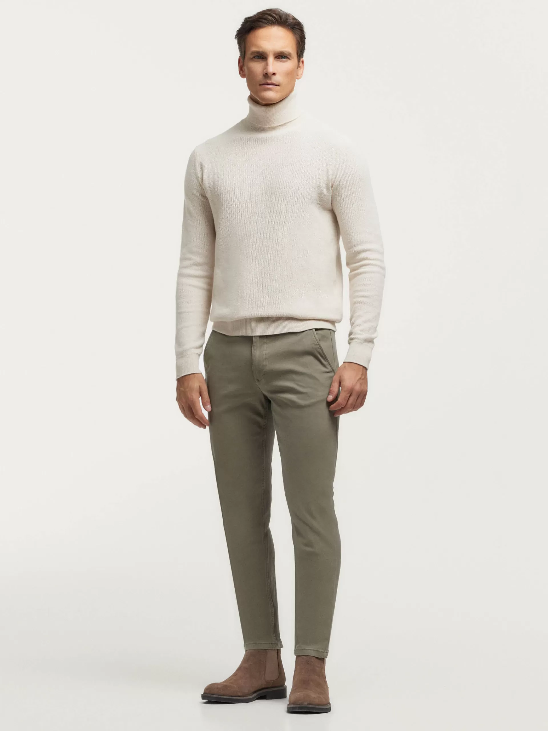 Pantalon Elvis Vert Taille Haute - Coupe Slim Confortable | Collection Printemps par Alvaro Moreno