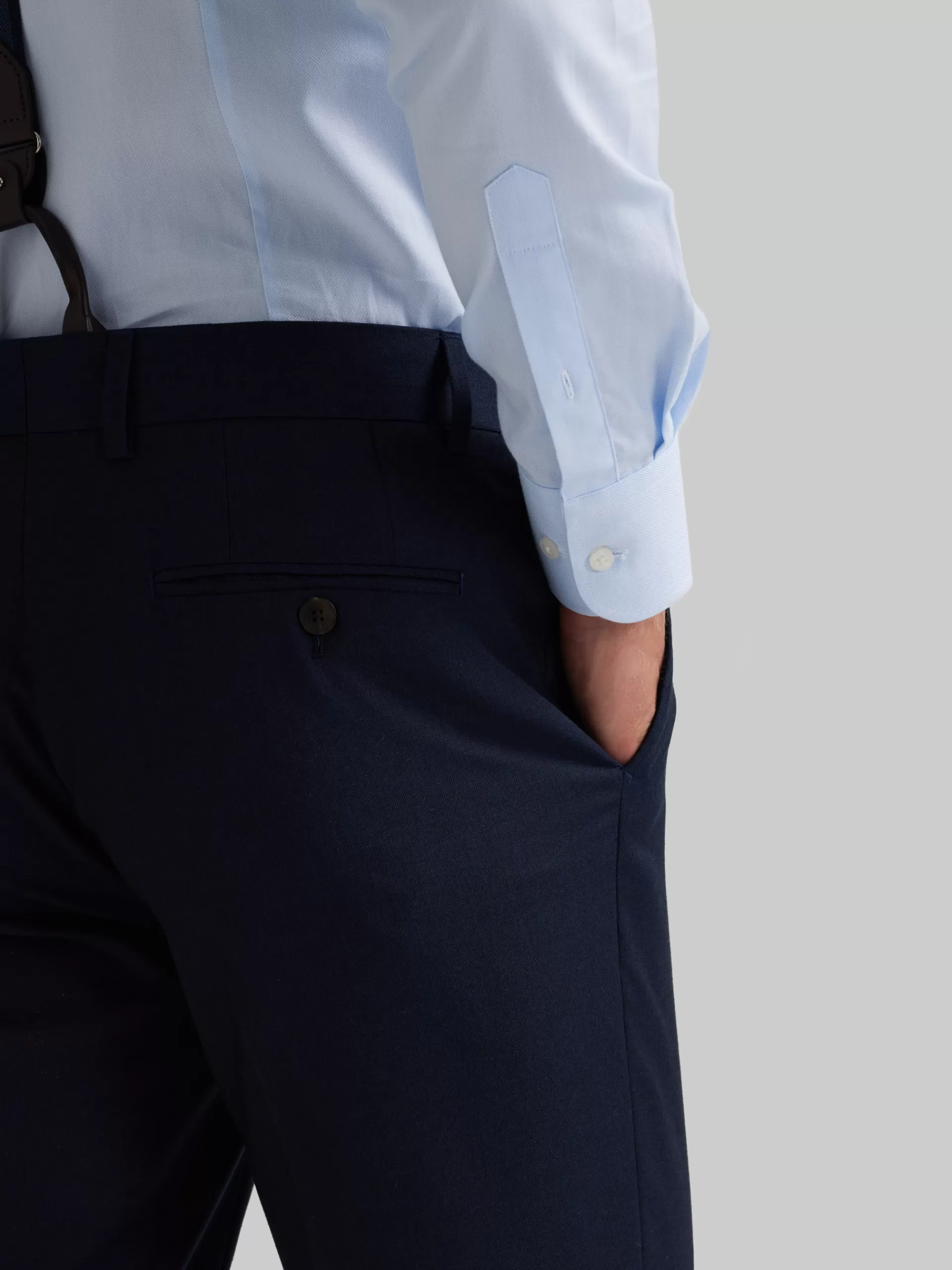 Pantalon Homme Alvaro Moreno Tissu Croisé Bleu Marine - Vente Flash Édition Limitée