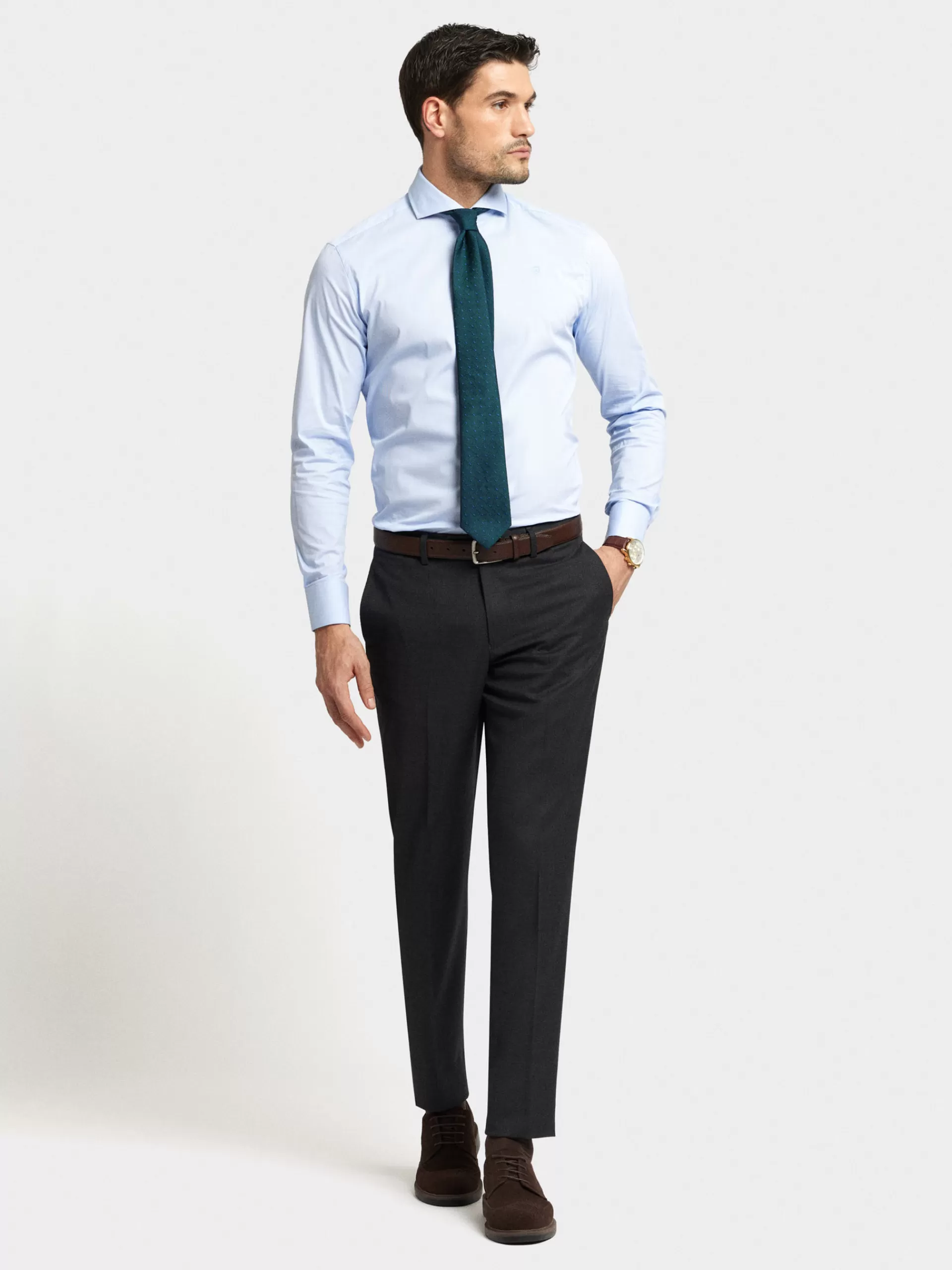 Pantalon Alvaro Moreno Fil-à-Fil Gris Cendré - Modèle Best-Seller en Édition Limitée