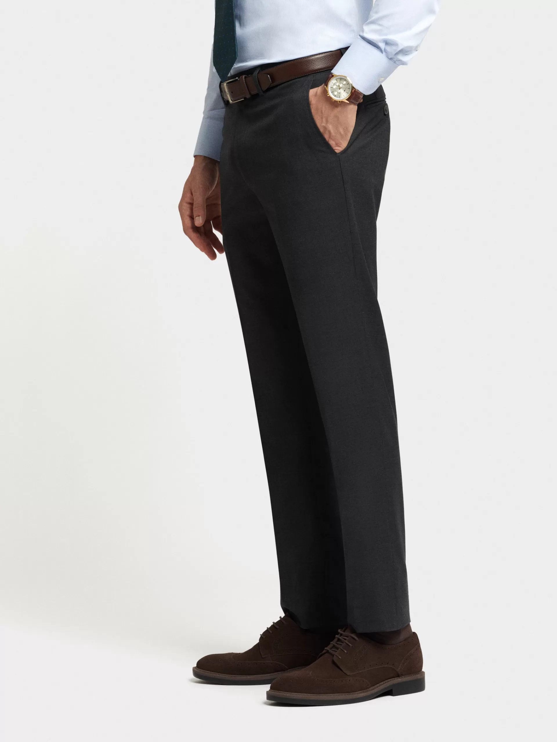 Pantalon Alvaro Moreno Fil-à-Fil Gris Cendré - Modèle Best-Seller en Édition Limitée