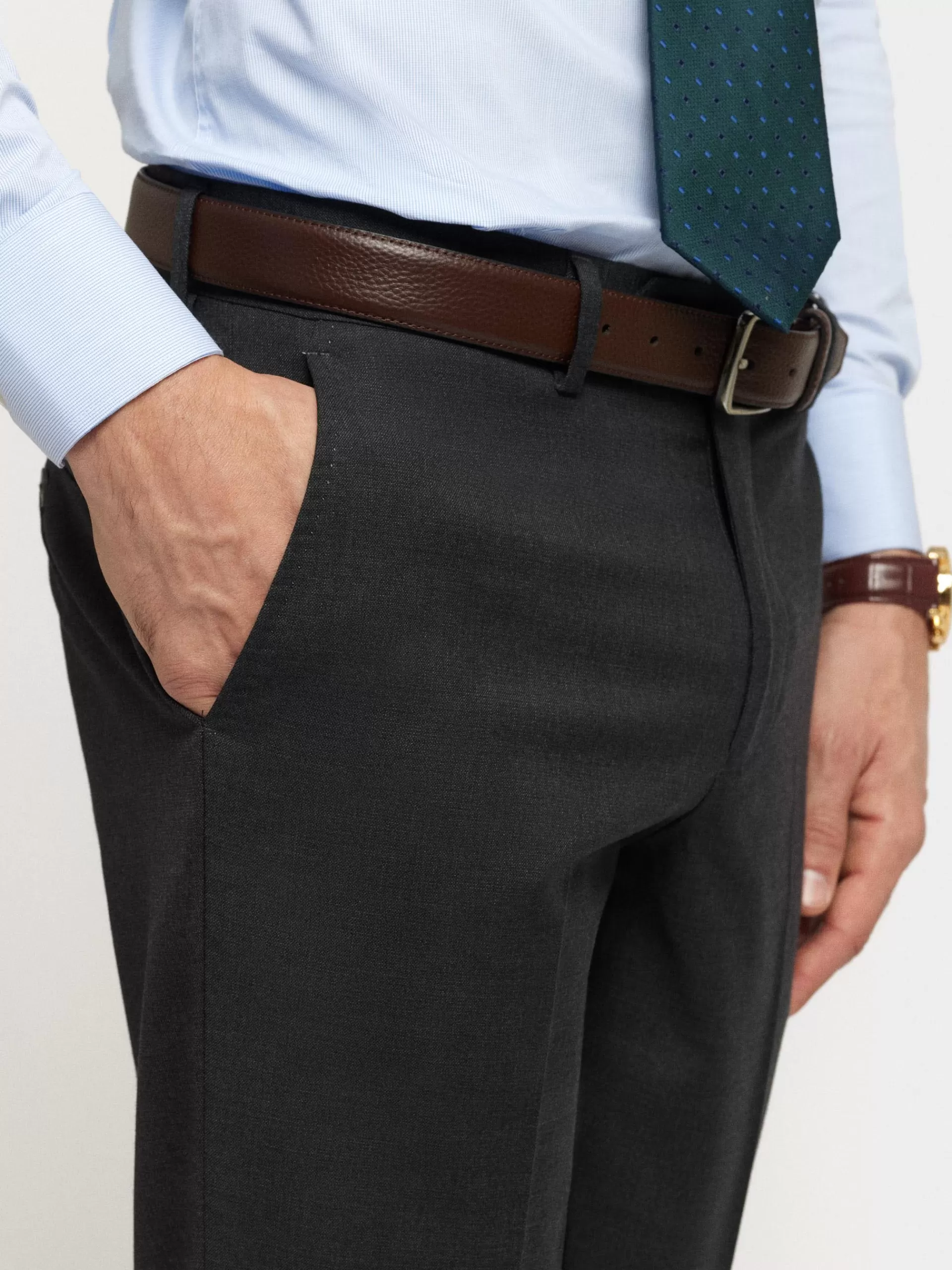 Pantalon Alvaro Moreno Fil-à-Fil Gris Cendré - Modèle Best-Seller en Édition Limitée