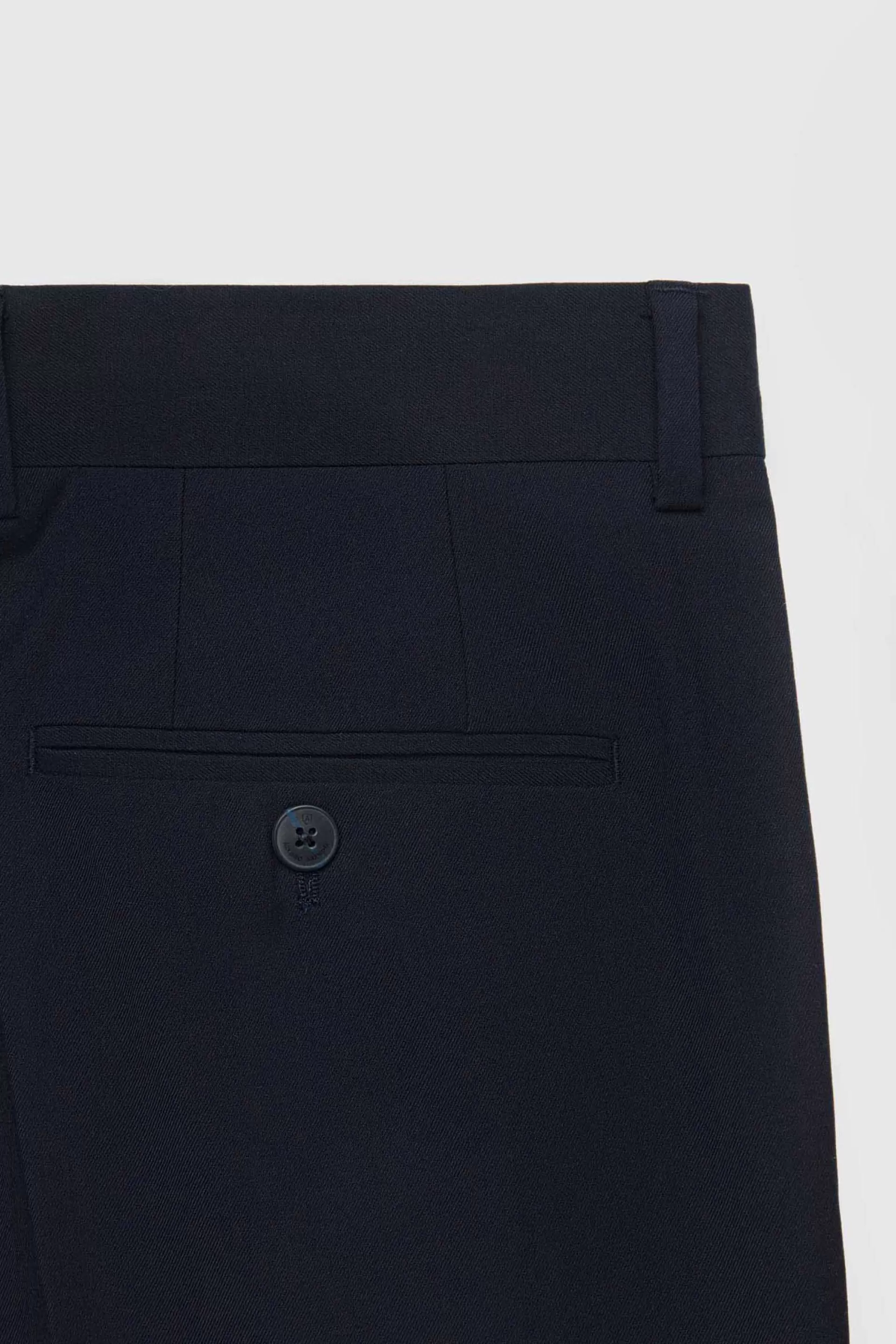 Pantalon Slim en Tissu Twill Bleu Marine - Promotion Exclusive Alvaro Moreno