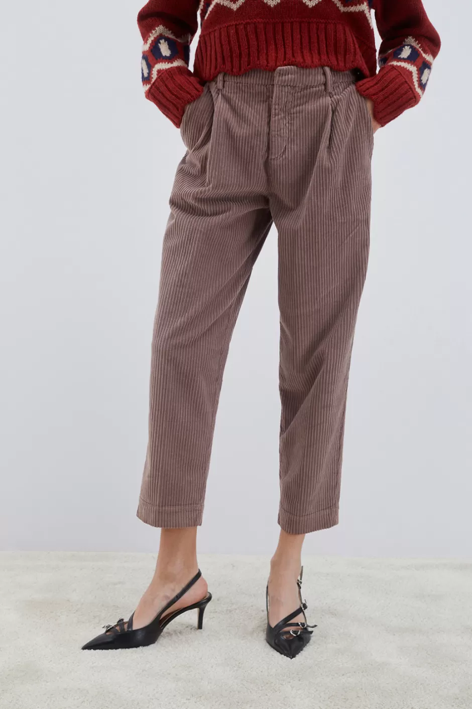 Pantalon Femme Roy Rogers Modèle Maemi en Velours Souple - Coupe Chino Confortable