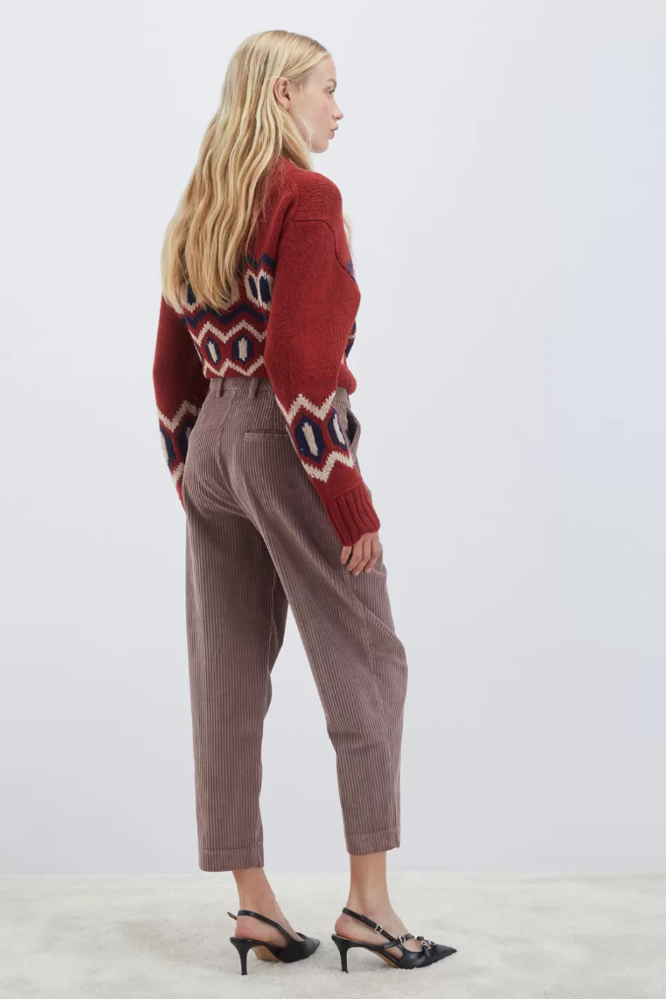 Pantalon Femme Roy Rogers Modèle Maemi en Velours Souple - Coupe Chino Confortable