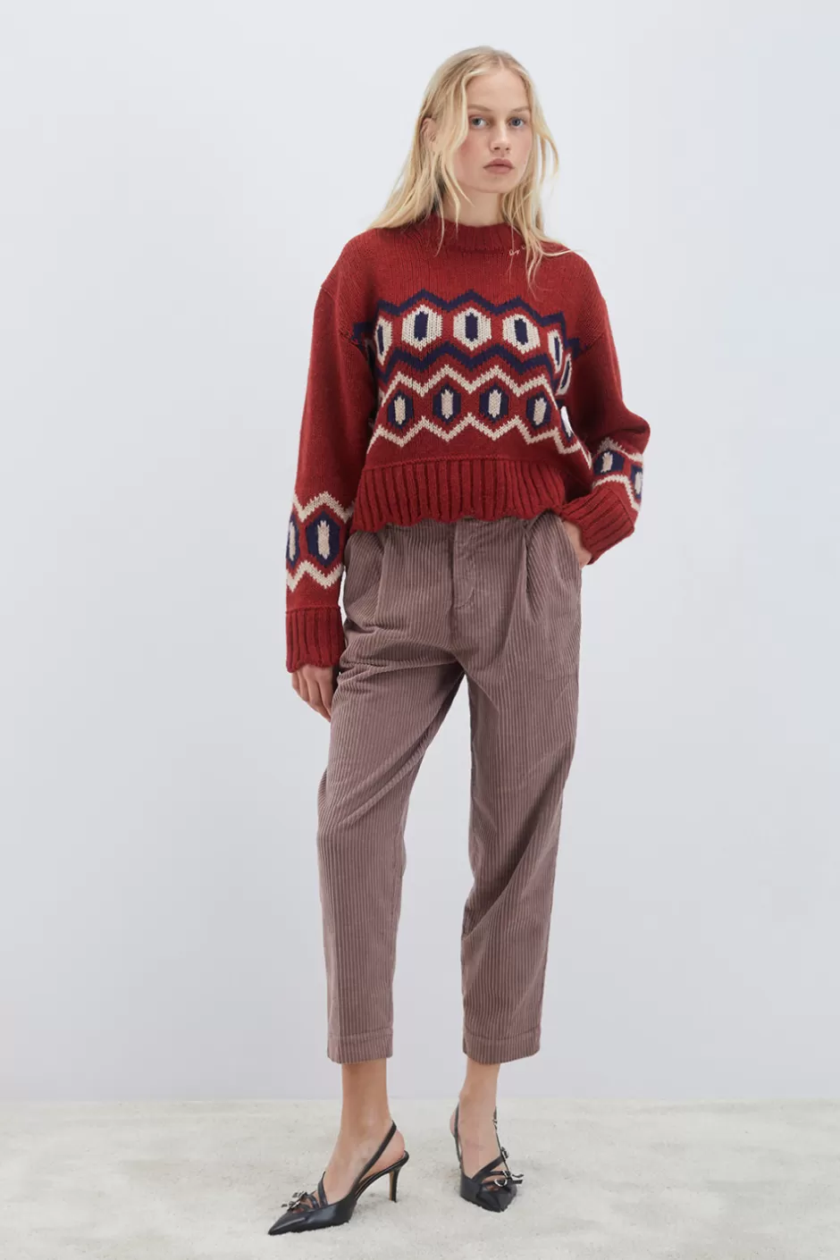 Pantalon Femme Roy Rogers Modèle Maemi en Velours Souple - Coupe Chino Confortable