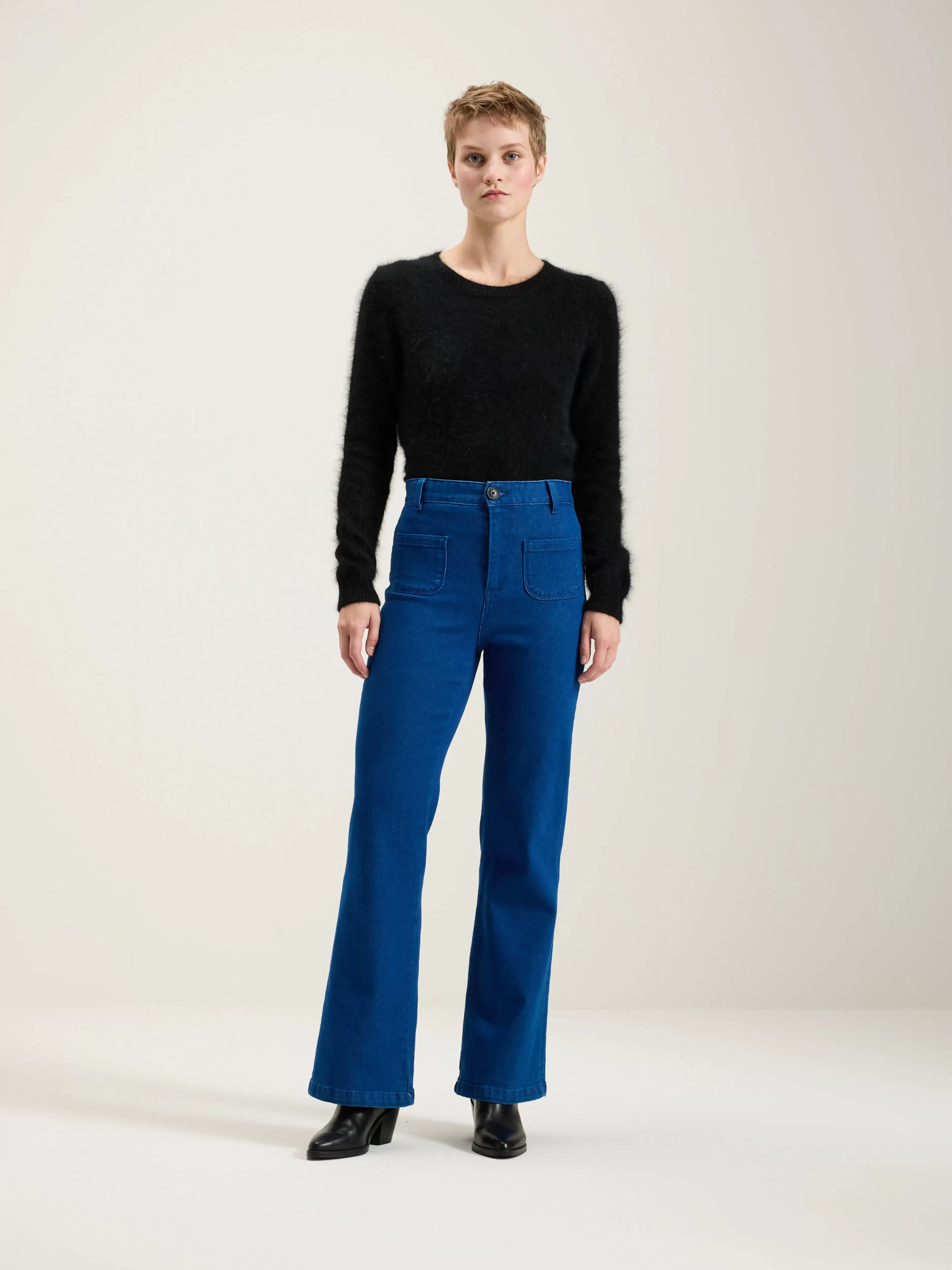 Bellerose - Pantalon Évasé Park | Confort Élégant & Tendance Printemps avec Détails Couture Contrastés - Élégance Urbaine