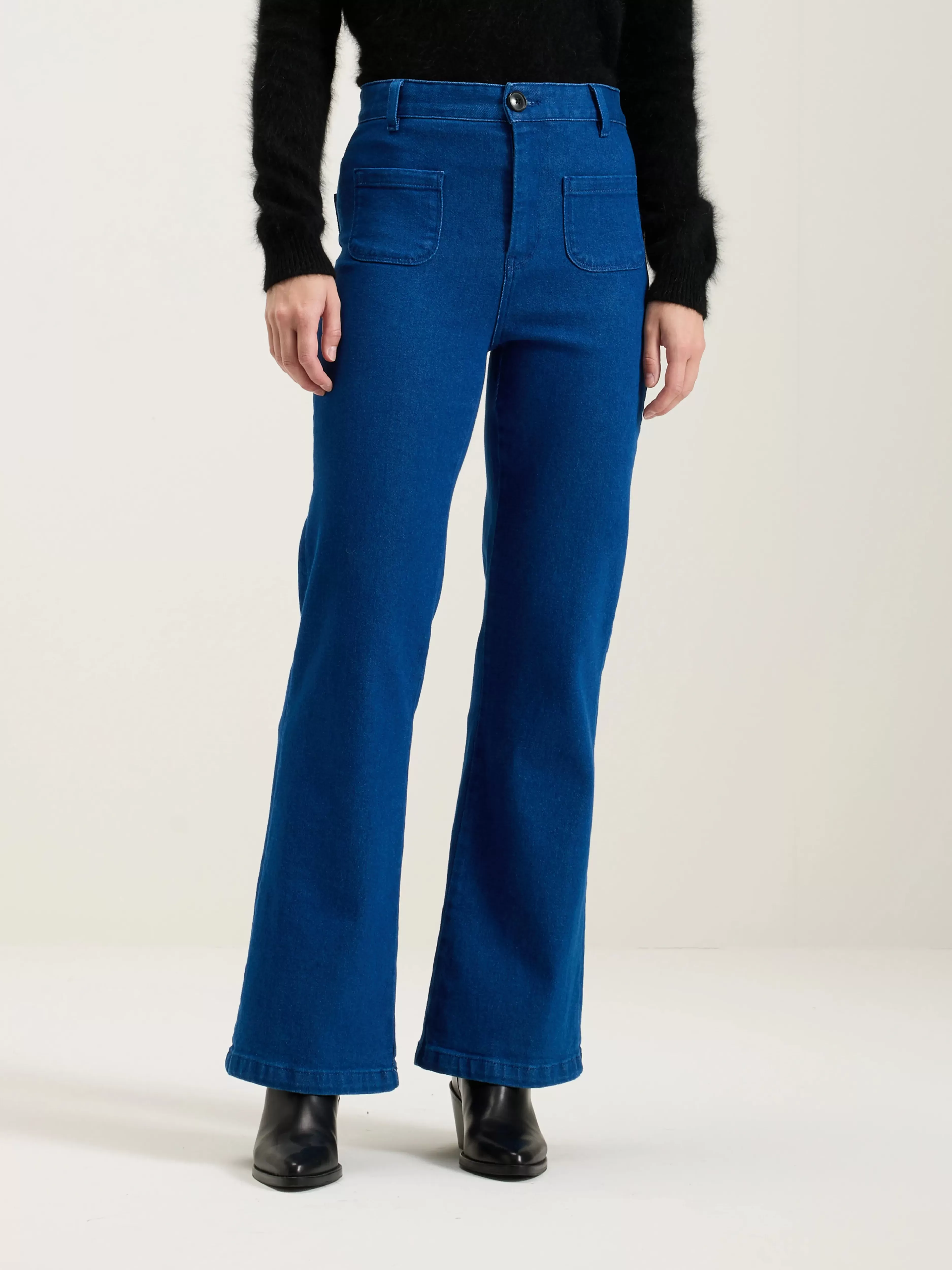 Bellerose - Pantalon Évasé Park | Confort Élégant & Tendance Printemps avec Détails Couture Contrastés - Élégance Urbaine