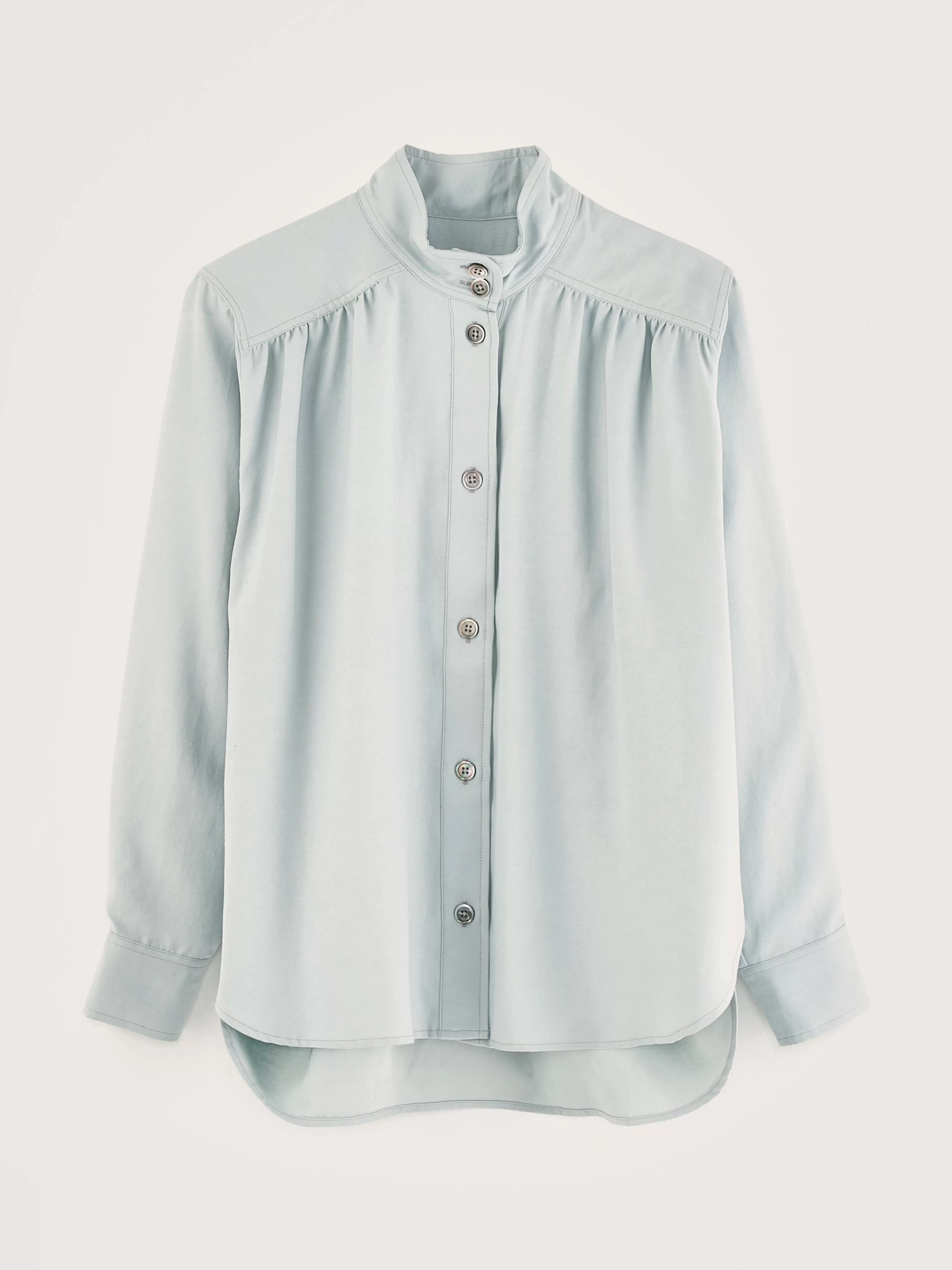 Blouse Bellerose en tonalité pêche avec fermeture boutonnée - Pièce incontournable de la collection printanière