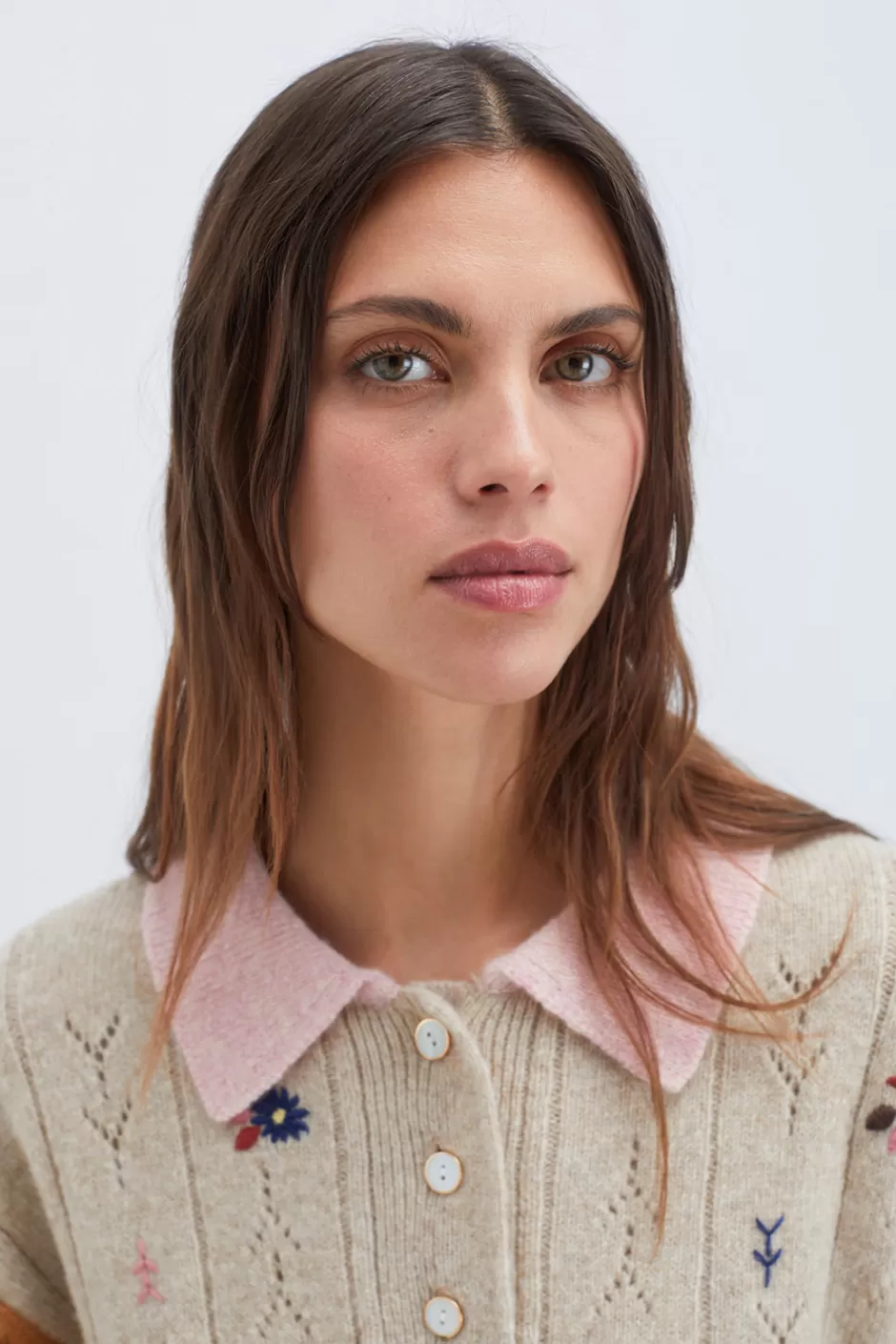 Chemisier Polo Classique Donna Roy - Style Rogers en Laine Shetland à Motif Patriote