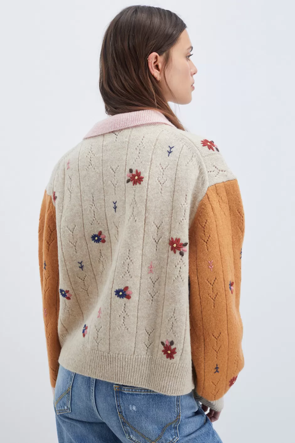 Chemisier Polo Classique Donna Roy - Style Rogers en Laine Shetland à Motif Patriote