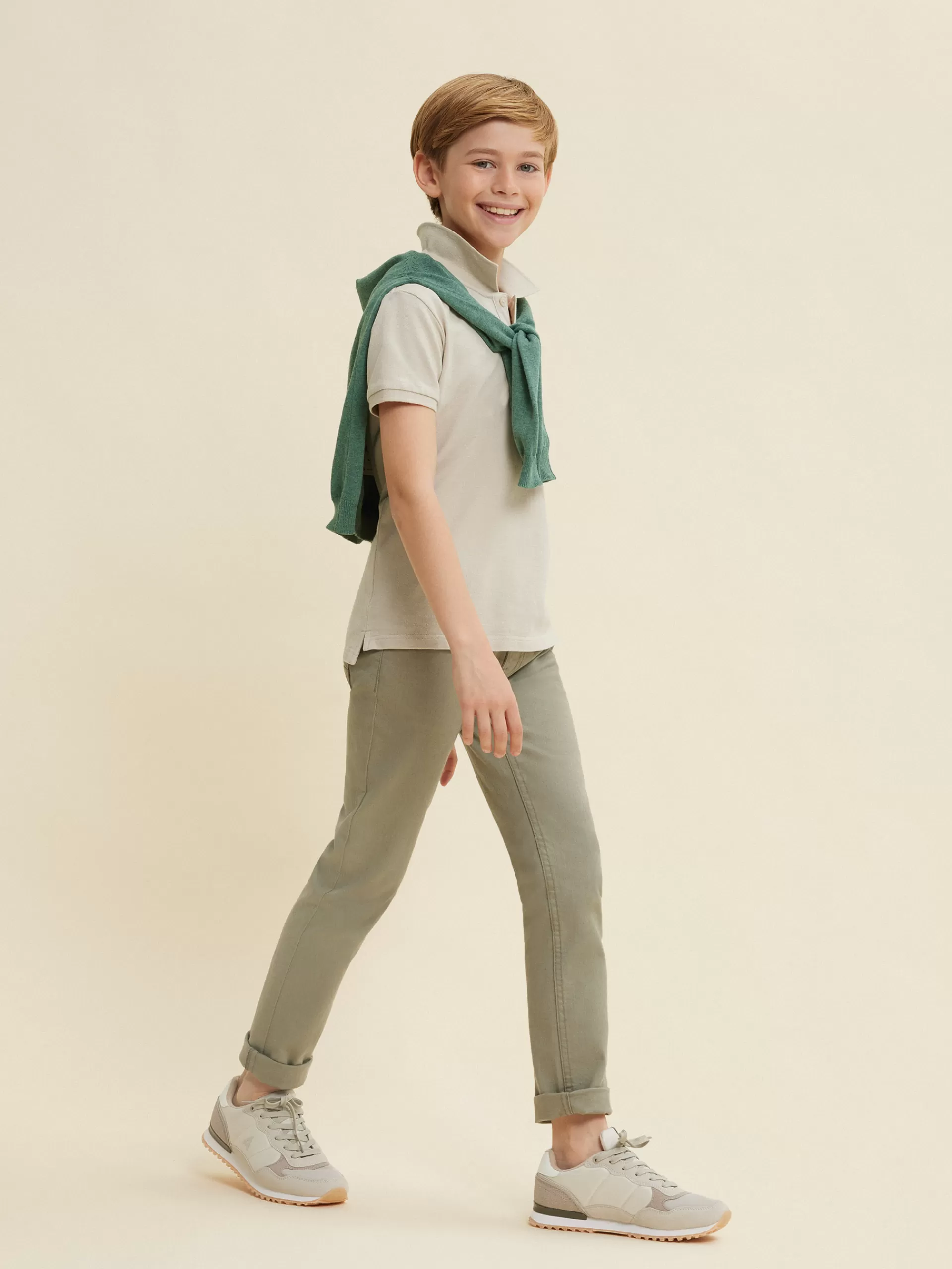 Polo Enfant Style Osaka - Beige Sable | Marque Alvaro Moreno - Confort & Élégance