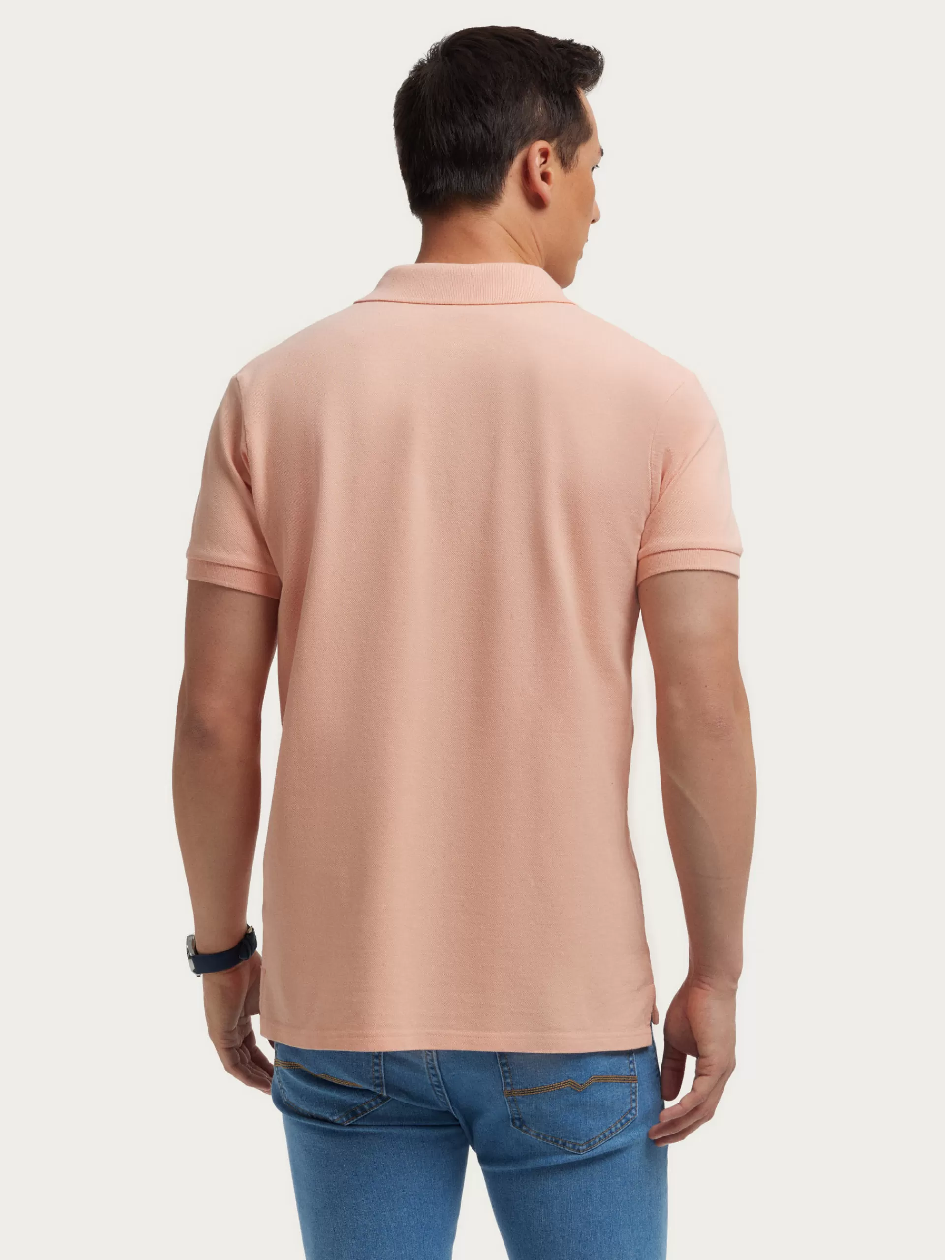 Polo Homme Alvaro-Moreno - Collection Scooby en Coton Élégant, Teinte Saumon Confortable
