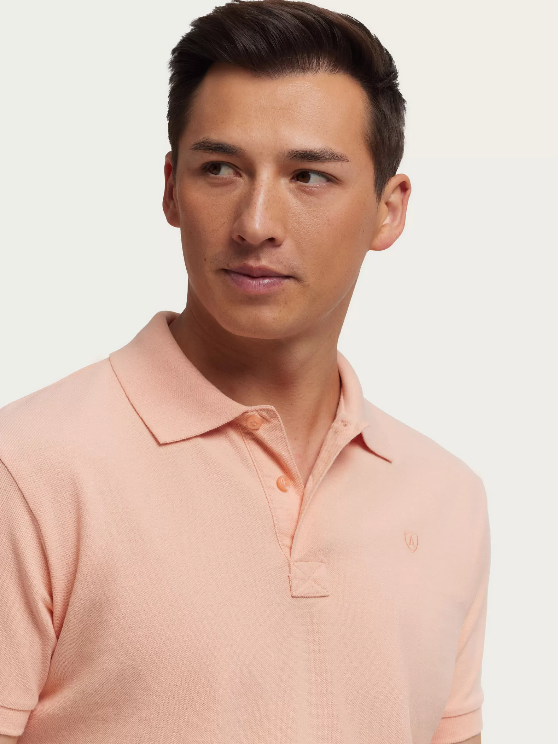 Polo Homme Alvaro-Moreno - Collection Scooby en Coton Élégant, Teinte Saumon Confortable