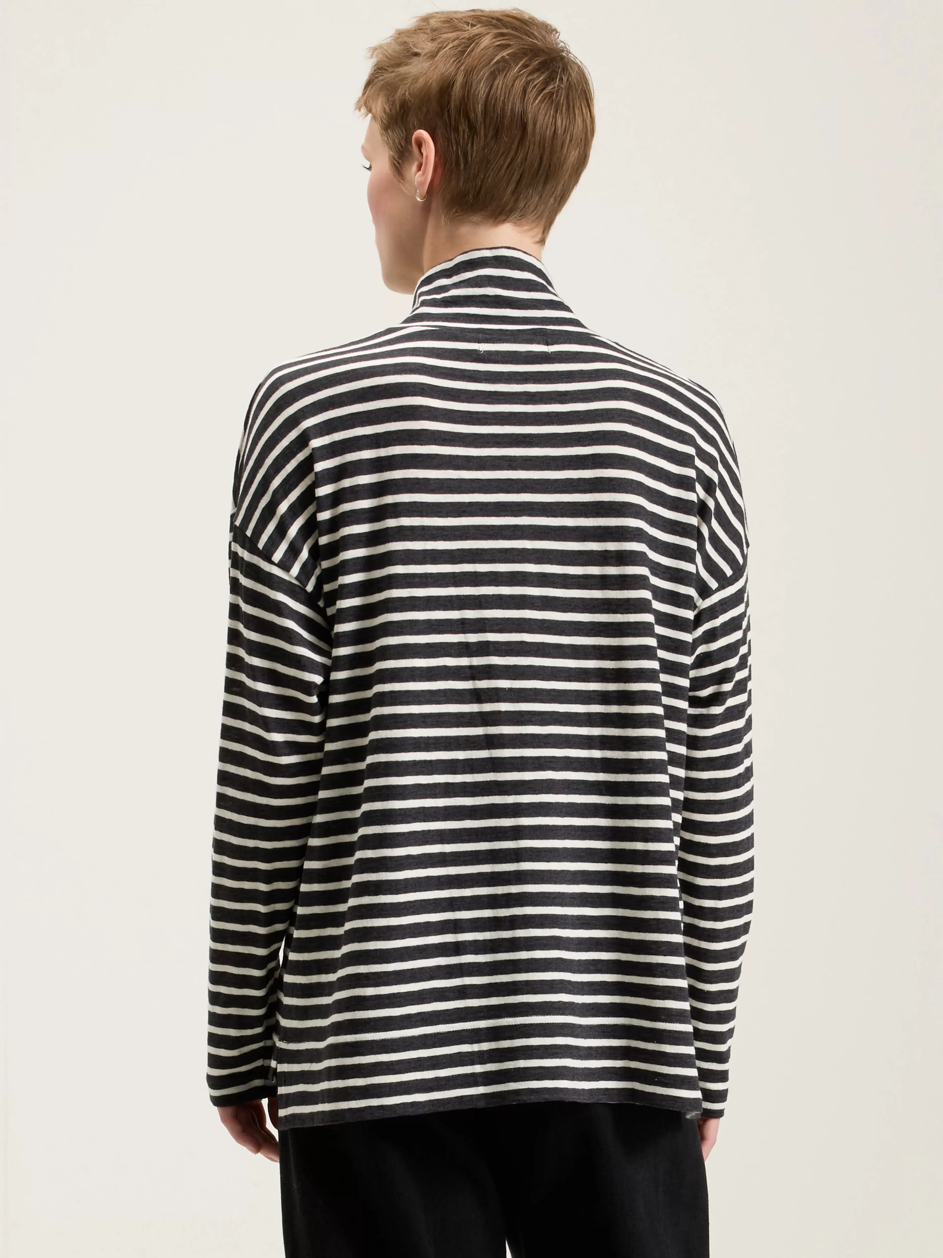 Pull col monté rayé effet brouillard - Sarahwear en Soldes Flash