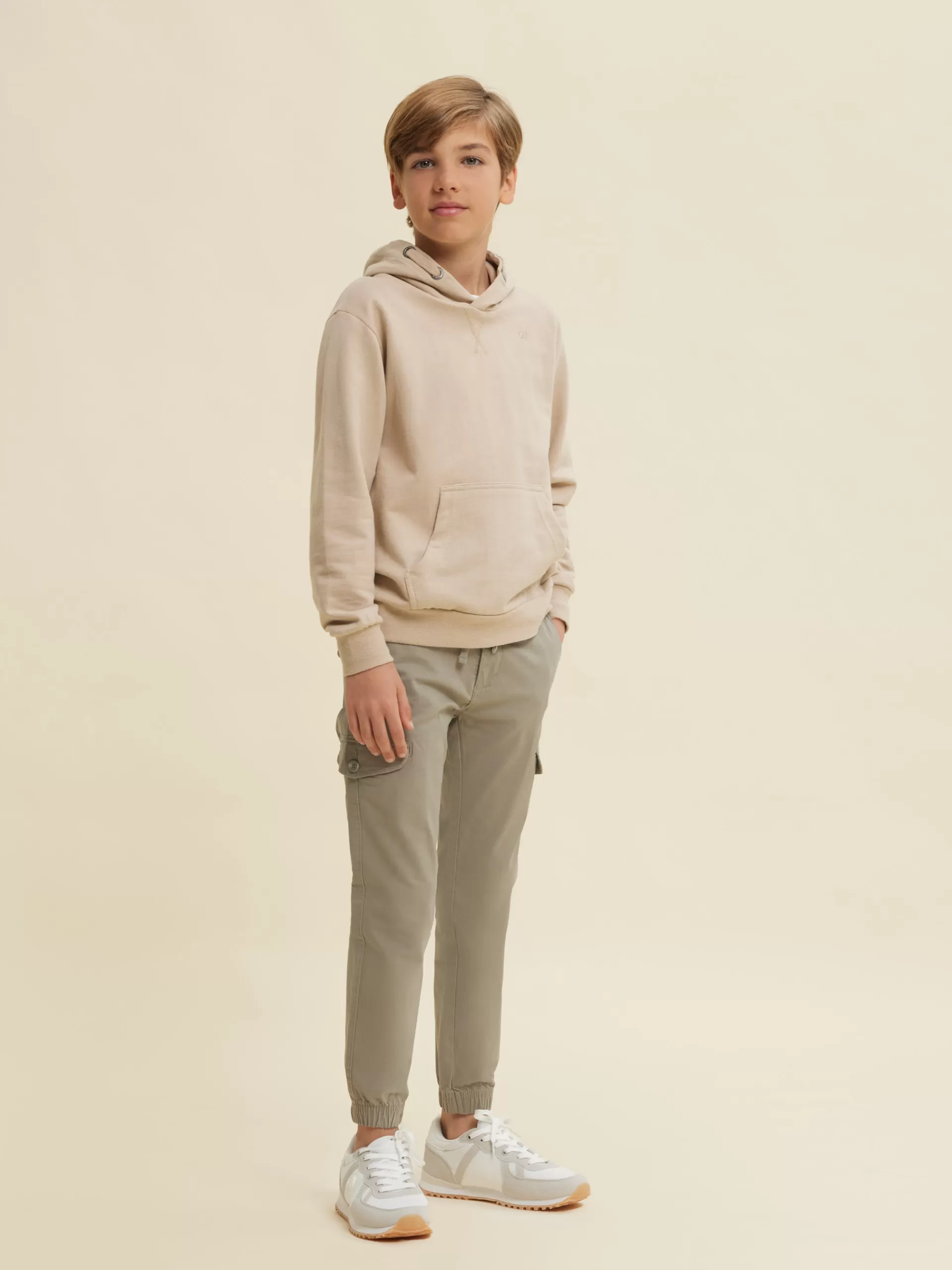 Sweat à Capuche Alvaro Moreno Enfant Collection Nelson - Style Urbain Confortable Nuance Sable
