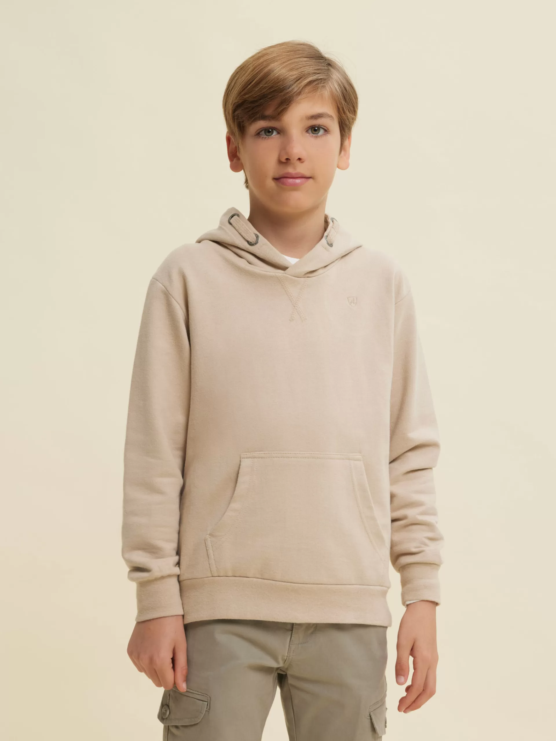Sweat à Capuche Alvaro Moreno Enfant Collection Nelson - Style Urbain Confortable Nuance Sable