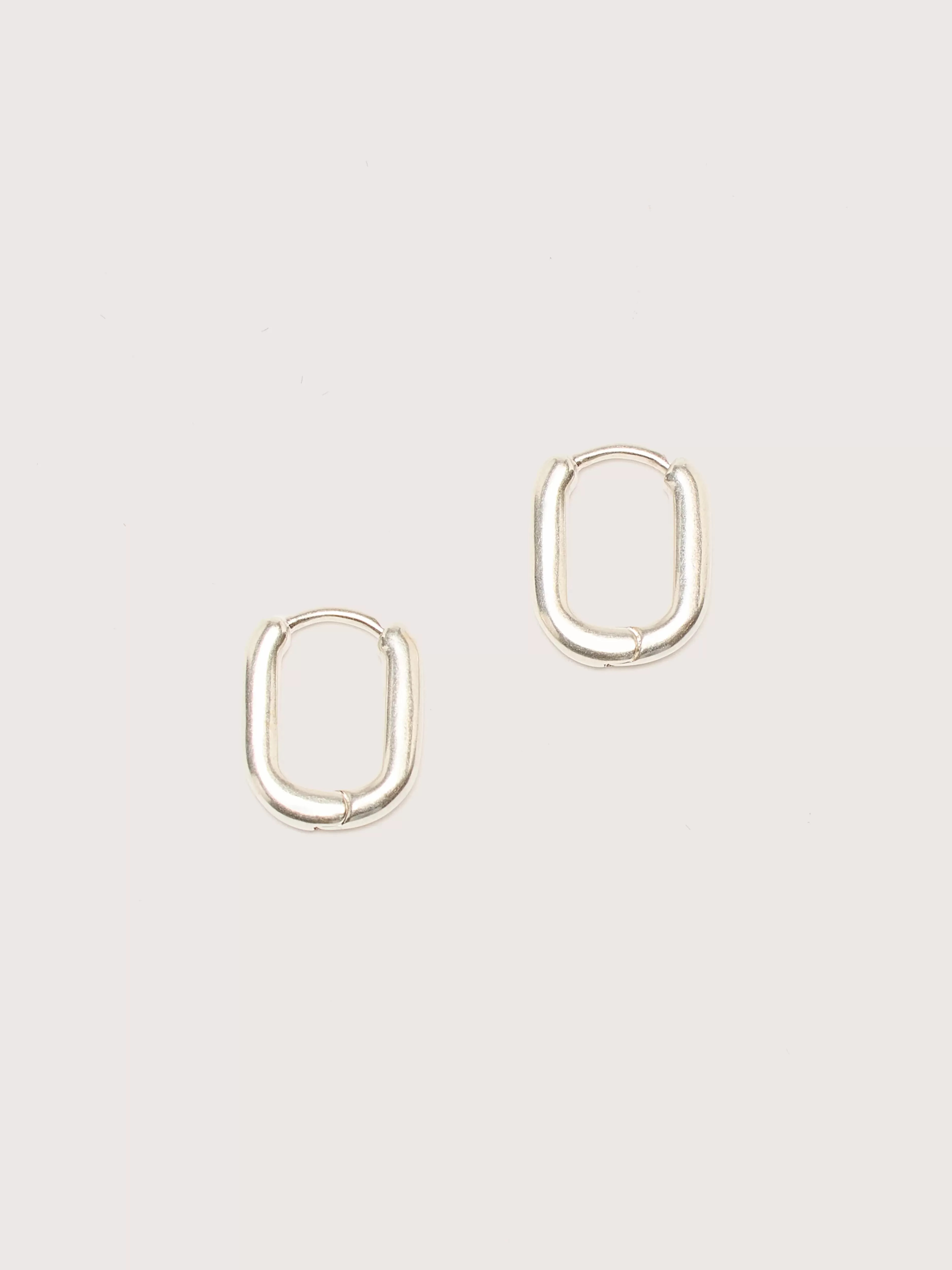 Boucles d'oreilles ovales argentées intemporelles - Collection tendance Bijoux 10