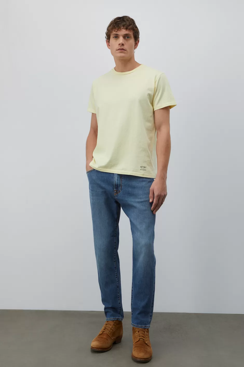 T-Shirt Homme Style Roy Rogers - Col Ras du Cou Velva-Sheen en Coton Souple - Look Intemporel pour Tenue Décontractée